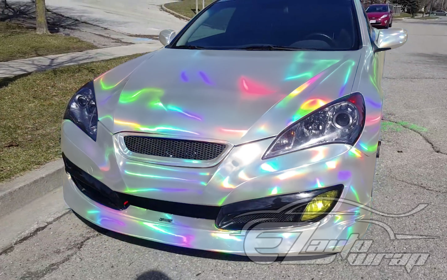 Holographic Silver Vinyl Wrap