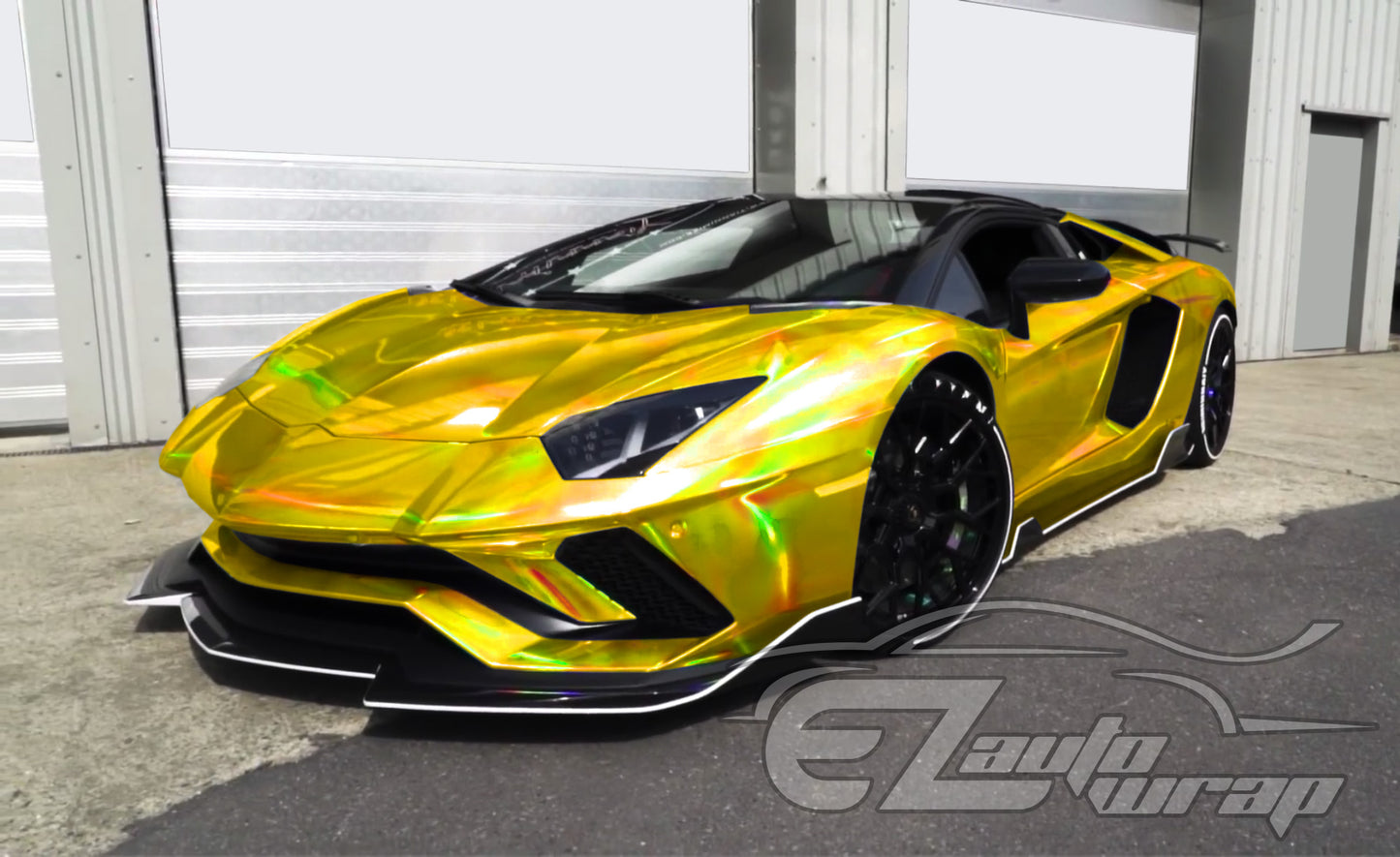 Holographic Yellow Vinyl Wrap