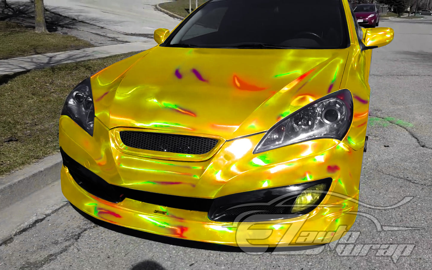 Holographic Yellow Vinyl Wrap