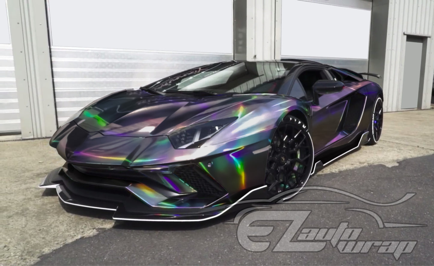 Holographic Black Vinyl Wrap