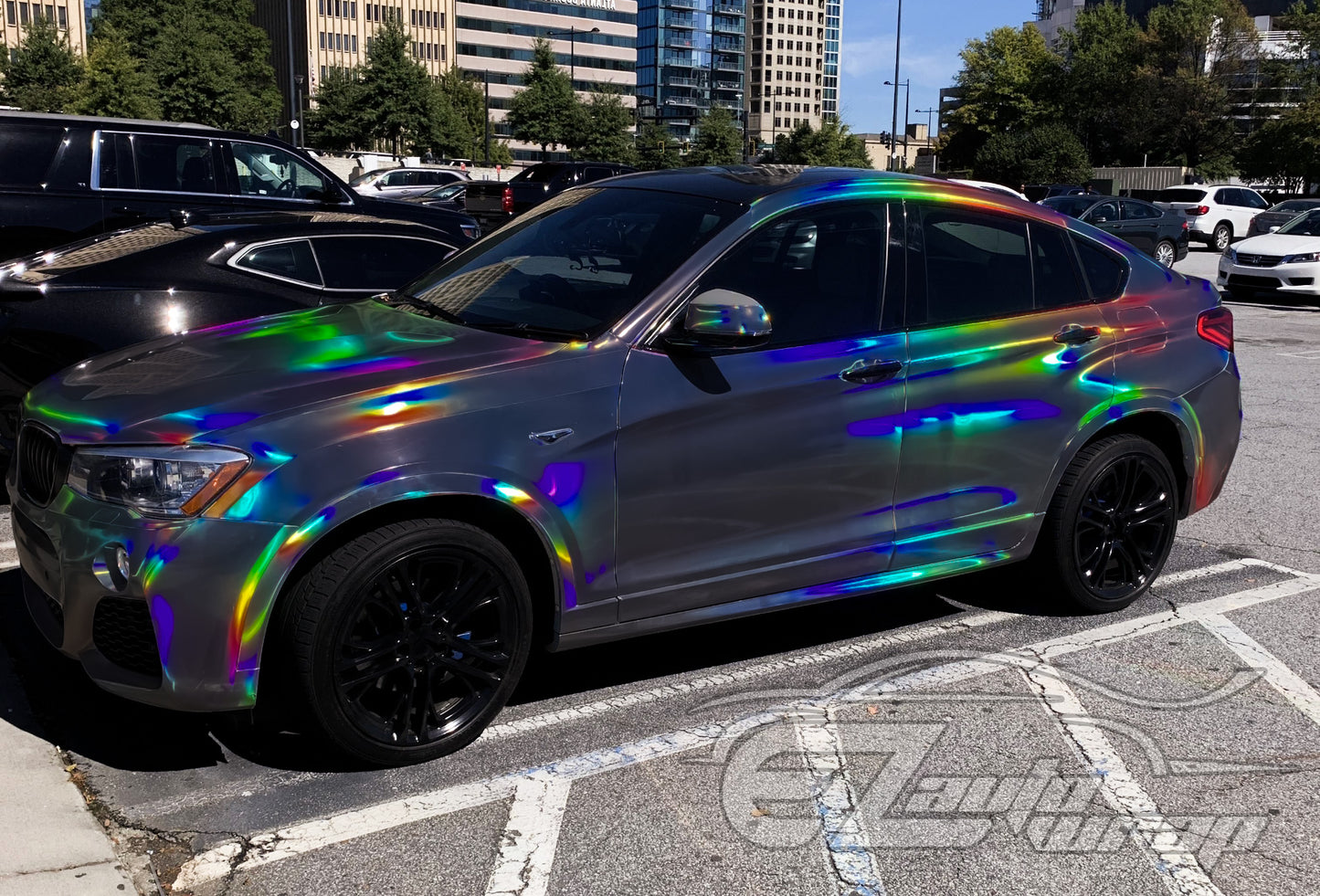 Holographic Black Vinyl Wrap