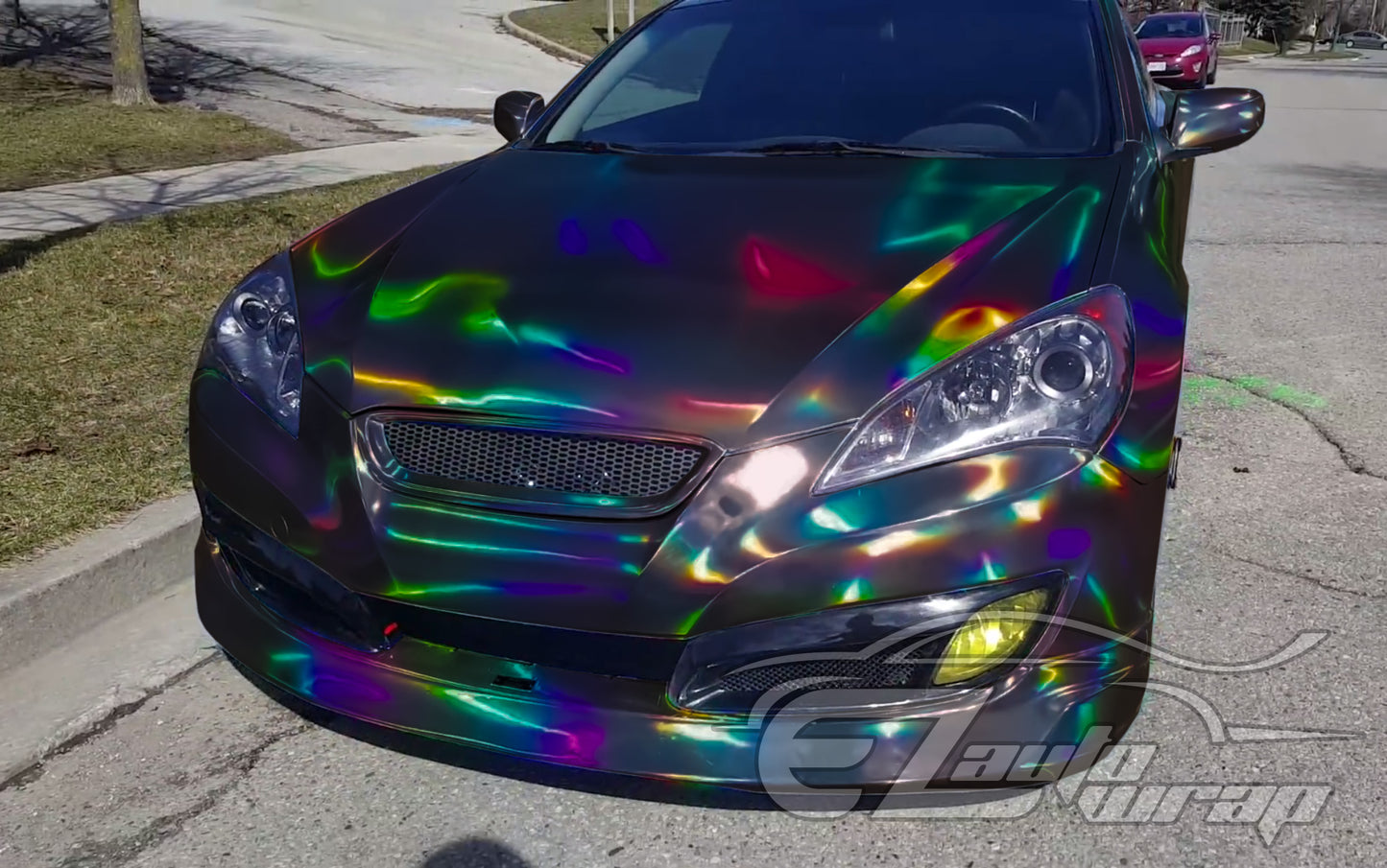 Holographic Black Vinyl Wrap
