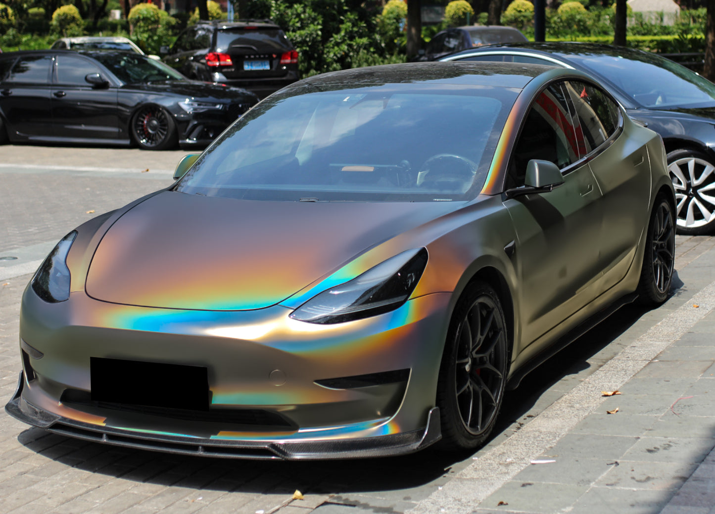 Laser Flip Satin Rainbow Gray Vinyl Wrap