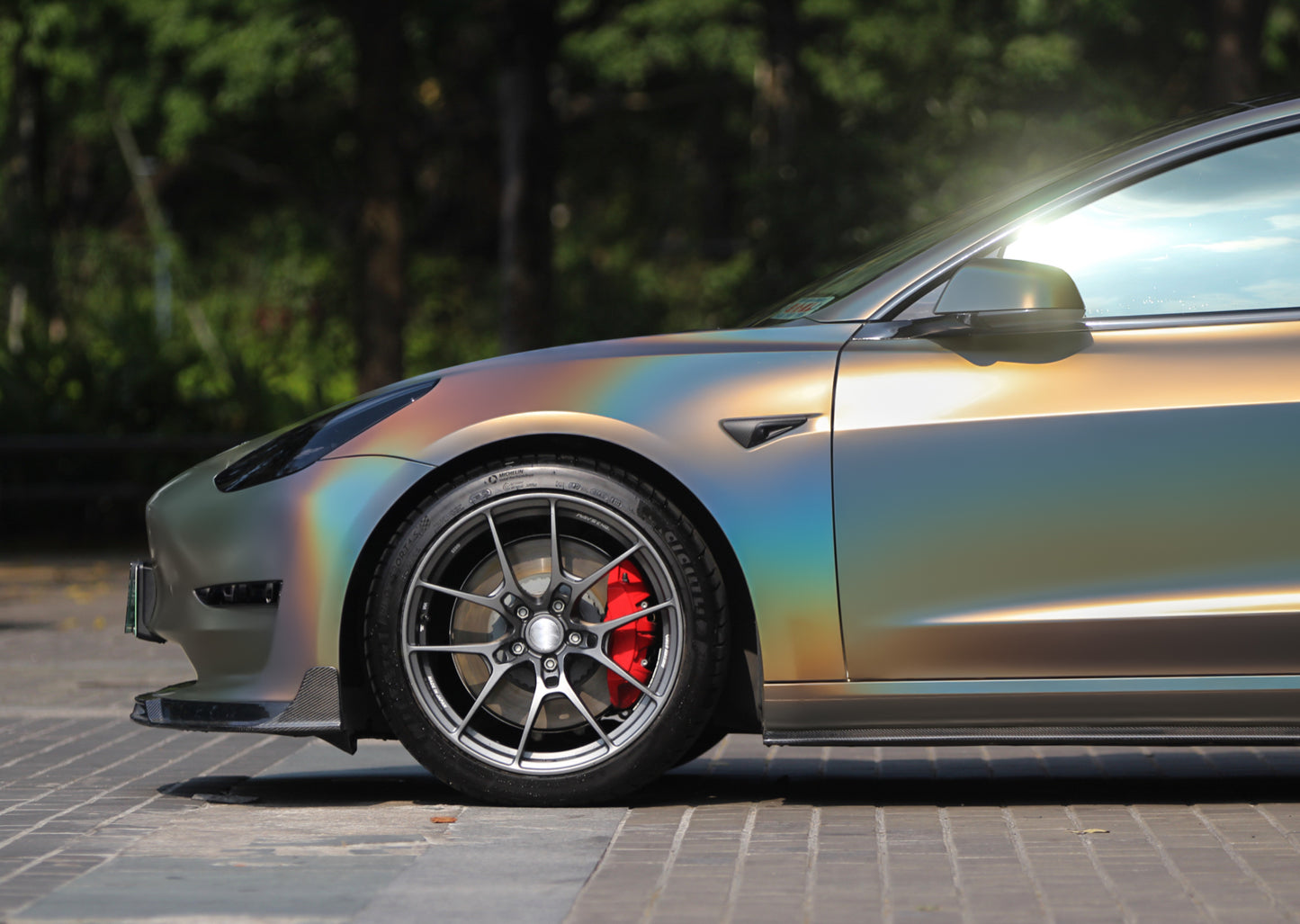 Laser Flip Satin Rainbow Gray Vinyl Wrap