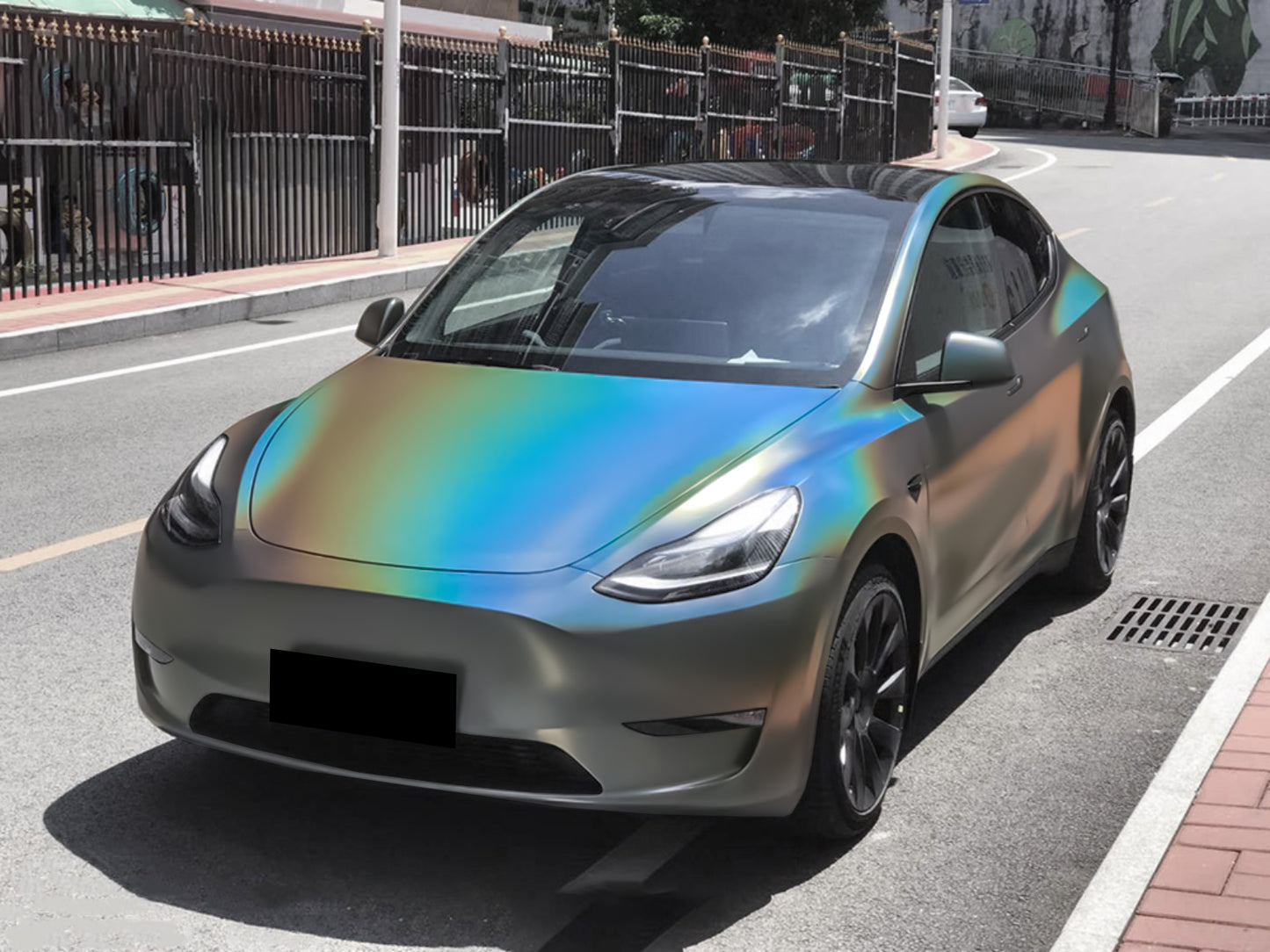 Laser Flip Satin Rainbow Gray Vinyl Wrap