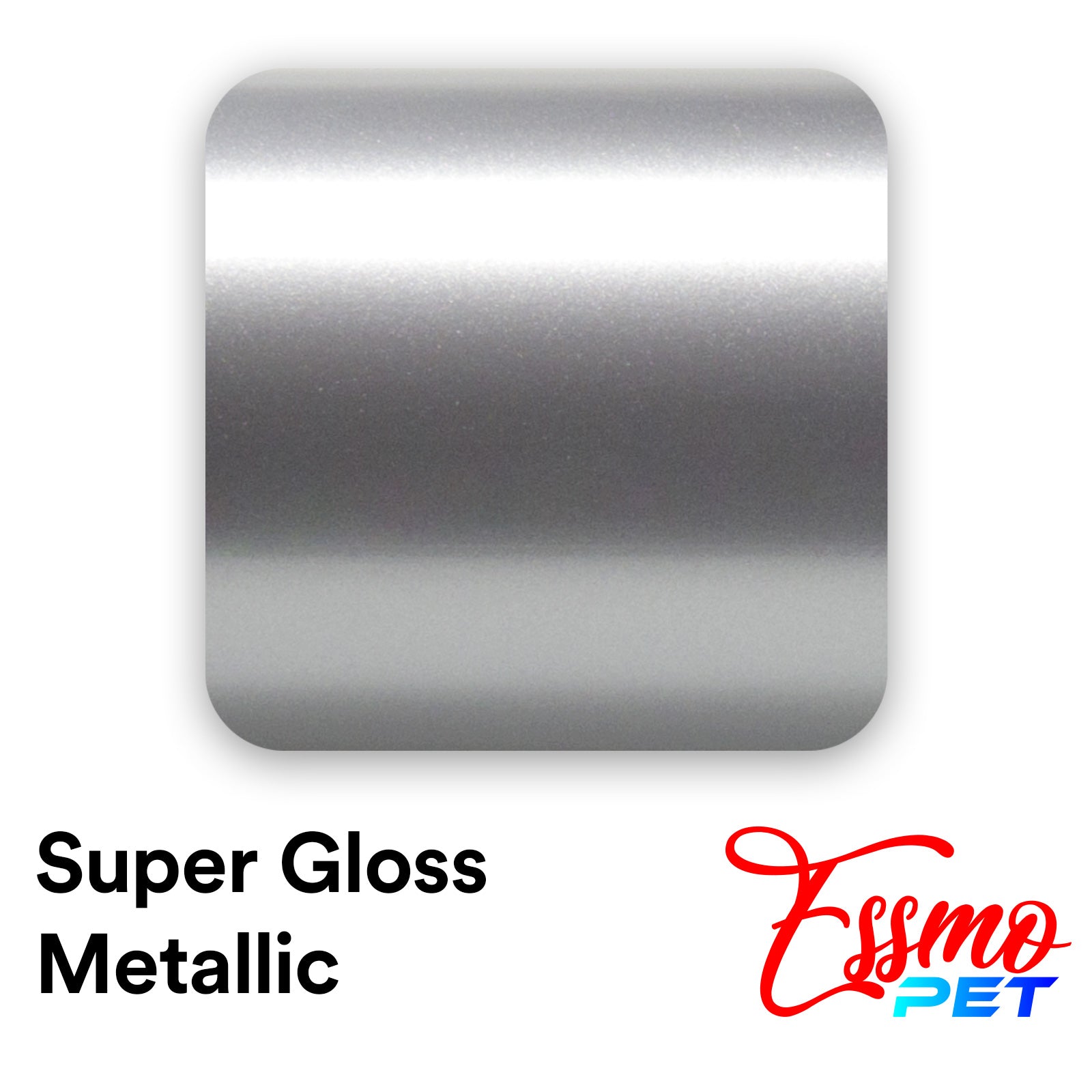 12 x 60 Super Gloss Metallic Silver Vinyl Film Wrap Air Bubble Free 1ft x  5ft