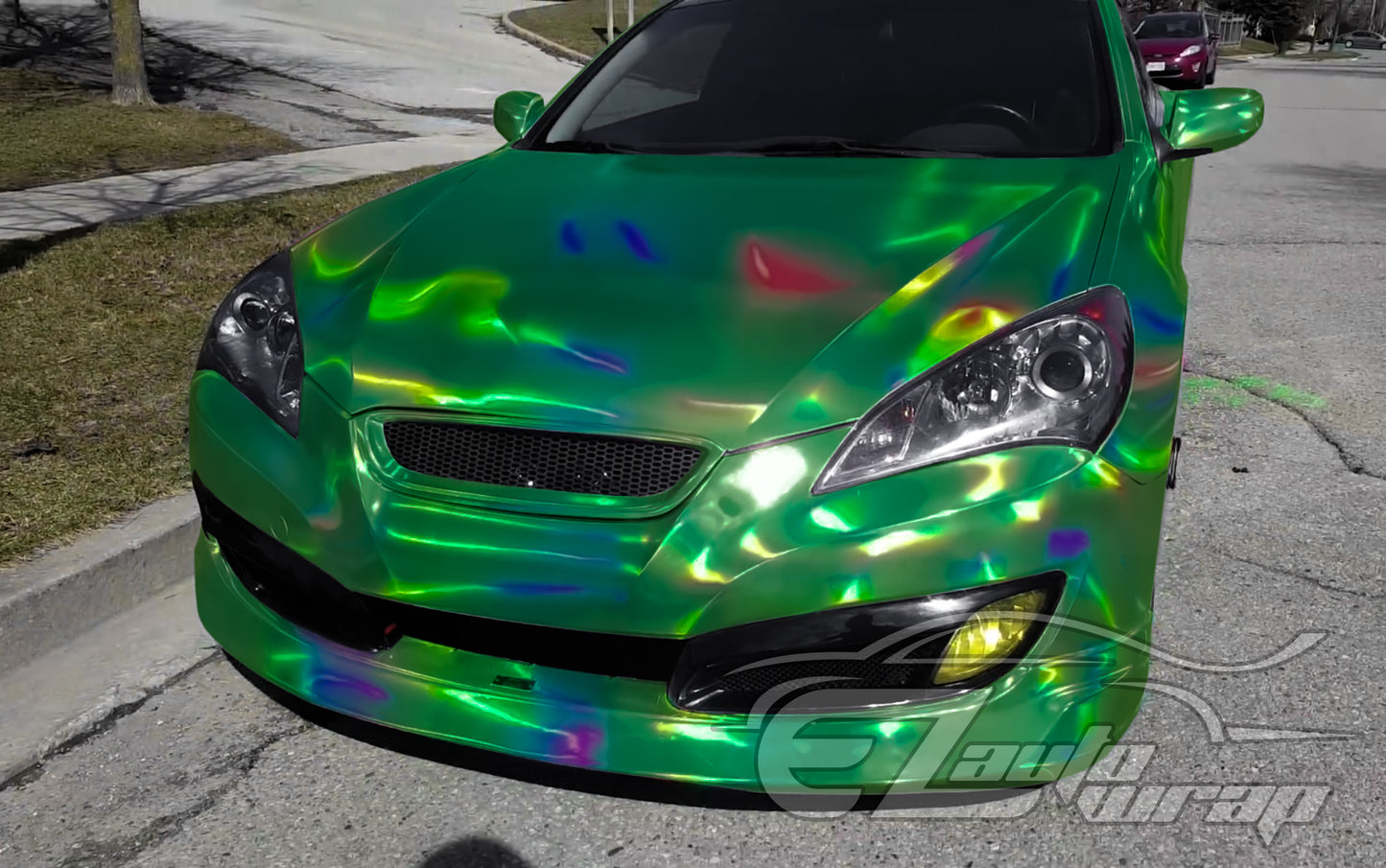 Holographic Green Vinyl Wrap