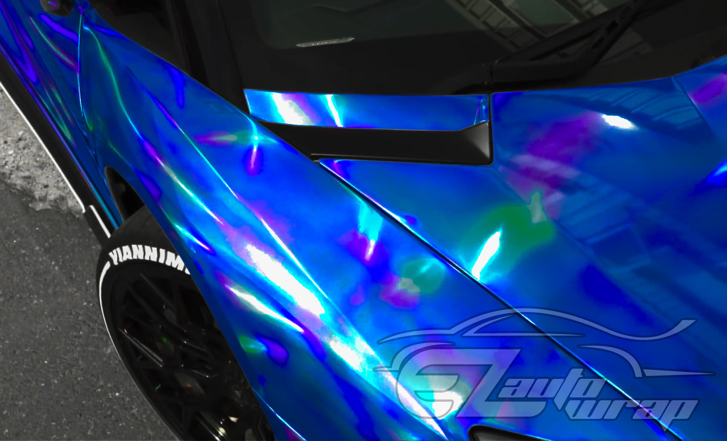 Holographic Blue Vinyl Wrap