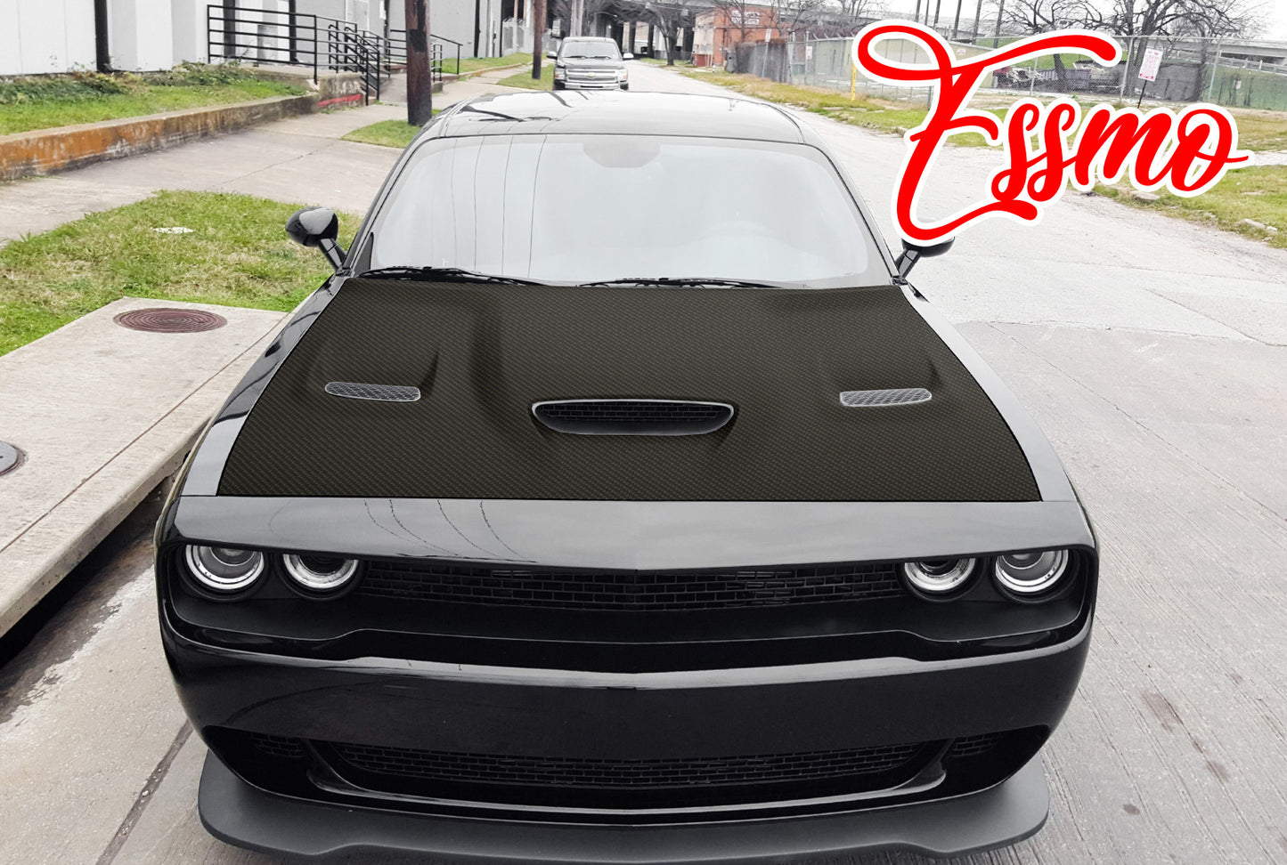 PET 3K Ceramic Carbon Fiber Matte Black Gold Vinyl Wrap