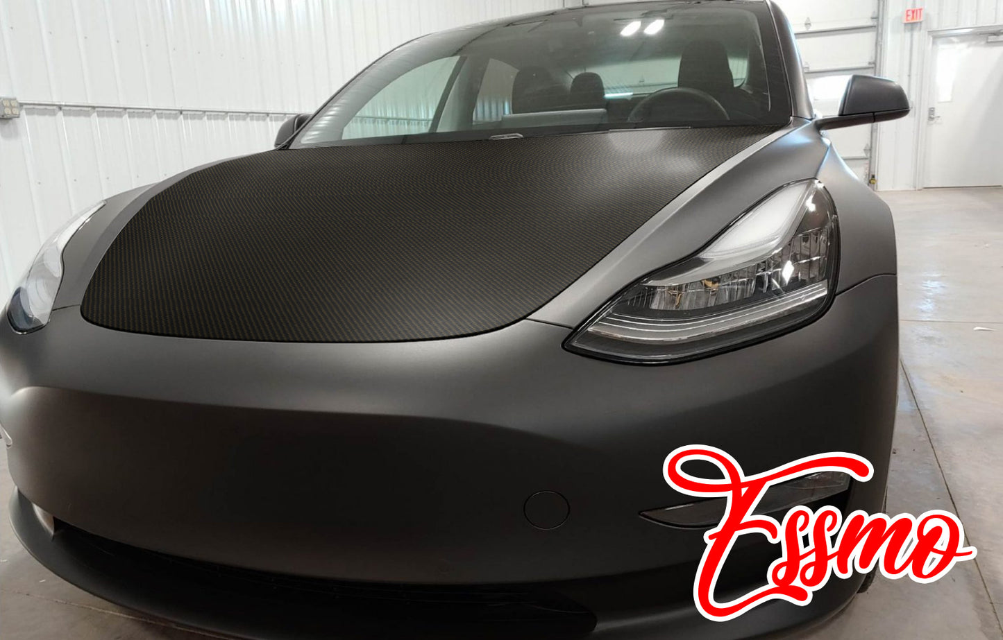 PET 3K Ceramic Carbon Fiber Matte Black Gold Vinyl Wrap