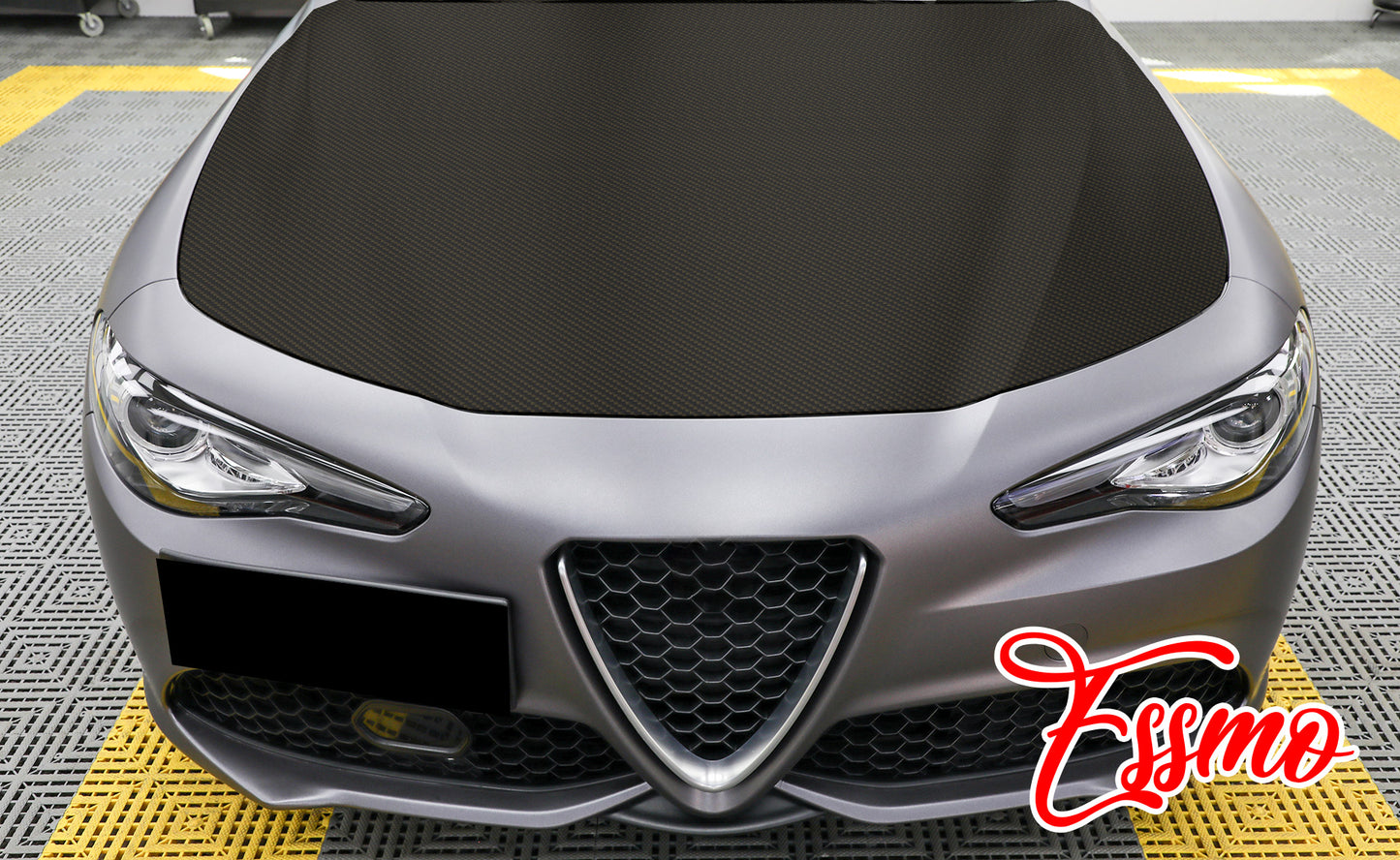PET 3K Ceramic Carbon Fiber Matte Black Gold Vinyl Wrap