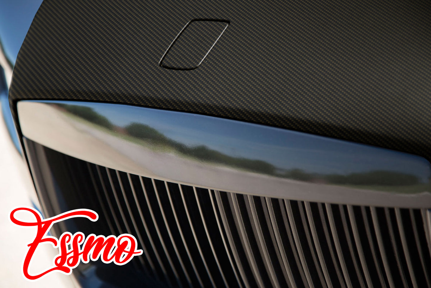 PET 3K Ceramic Carbon Fiber Matte Black Gold Vinyl Wrap