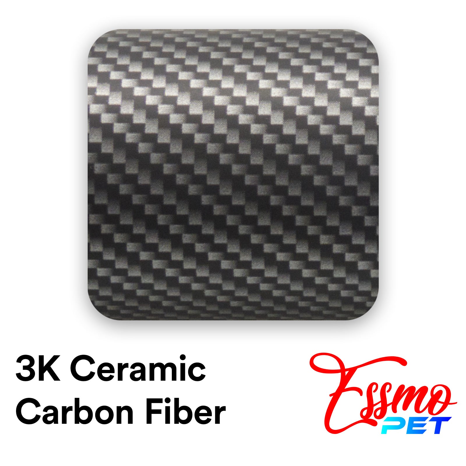 PET 3K Ceramic Carbon Fiber Matte Black Silver Vinyl Wrap – EzAuto Wrap