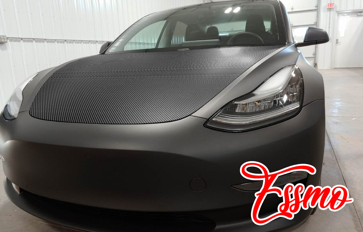 PET 3K Ceramic Carbon Fiber Matte Black Silver Vinyl Wrap