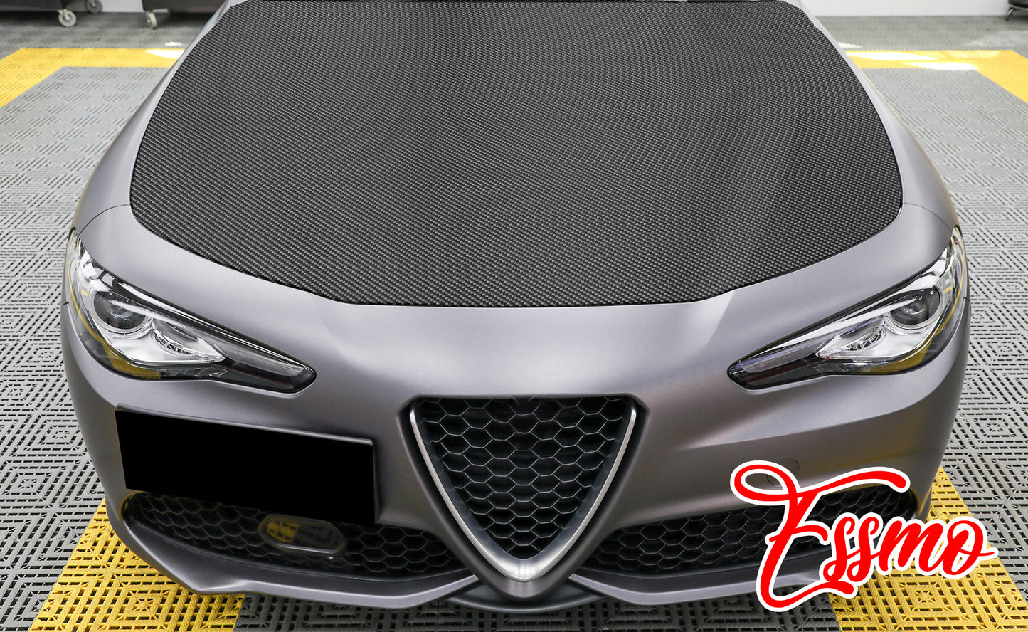 PET 3K Ceramic Carbon Fiber Matte Black Silver Vinyl Wrap