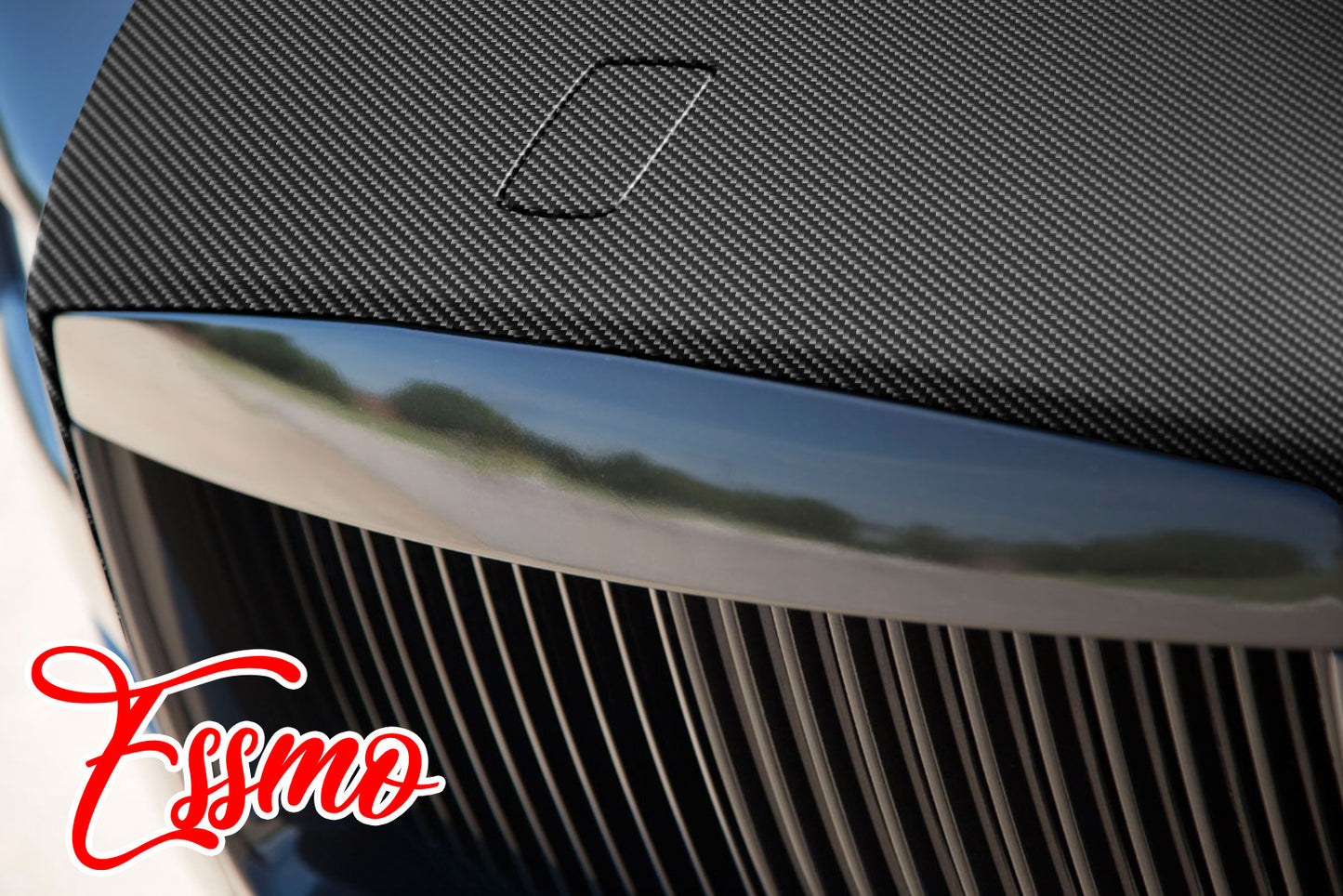 PET 3K Ceramic Carbon Fiber Matte Black Silver Vinyl Wrap