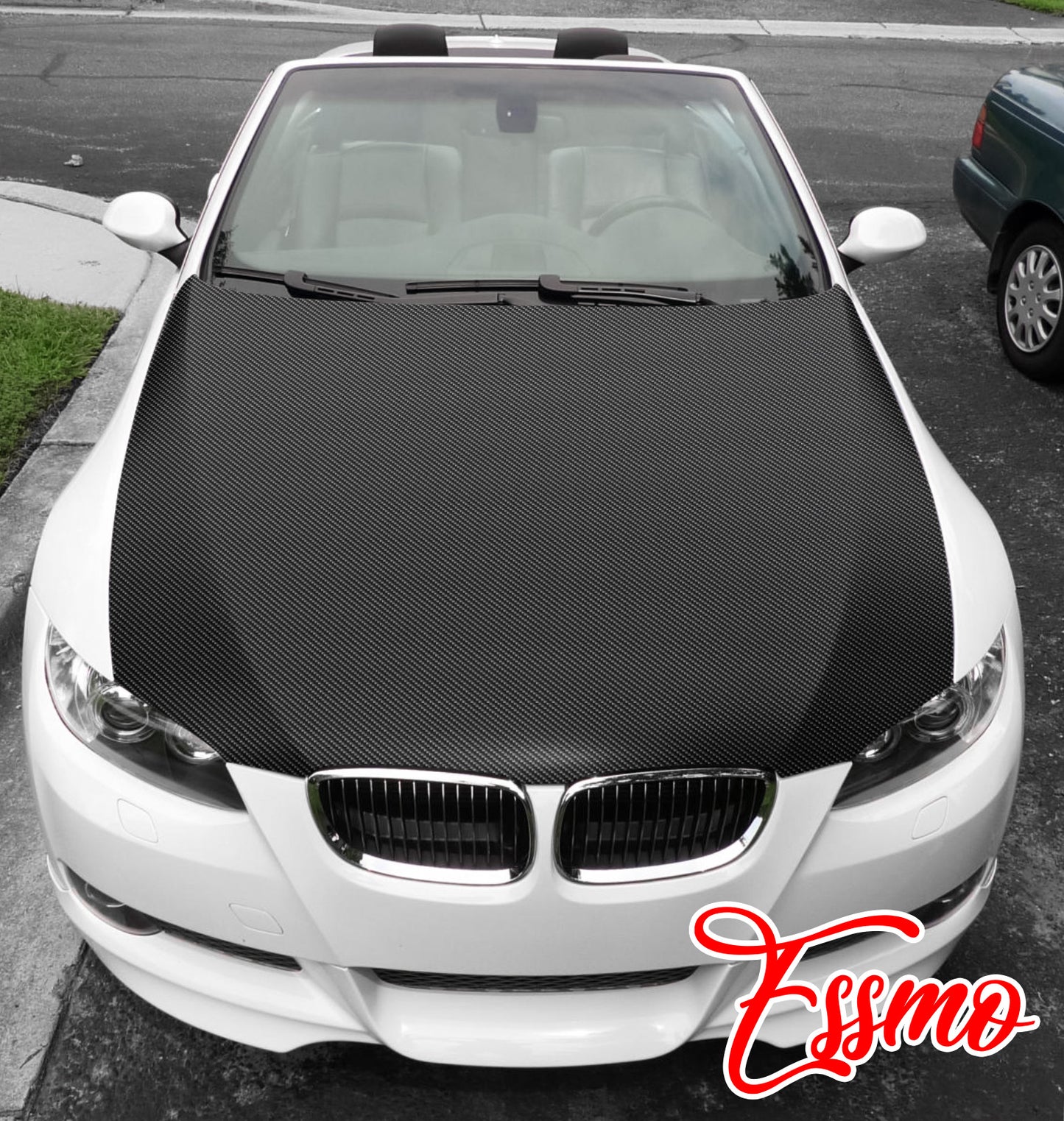 PET 3K Ceramic Carbon Fiber Matte Black Silver Vinyl Wrap