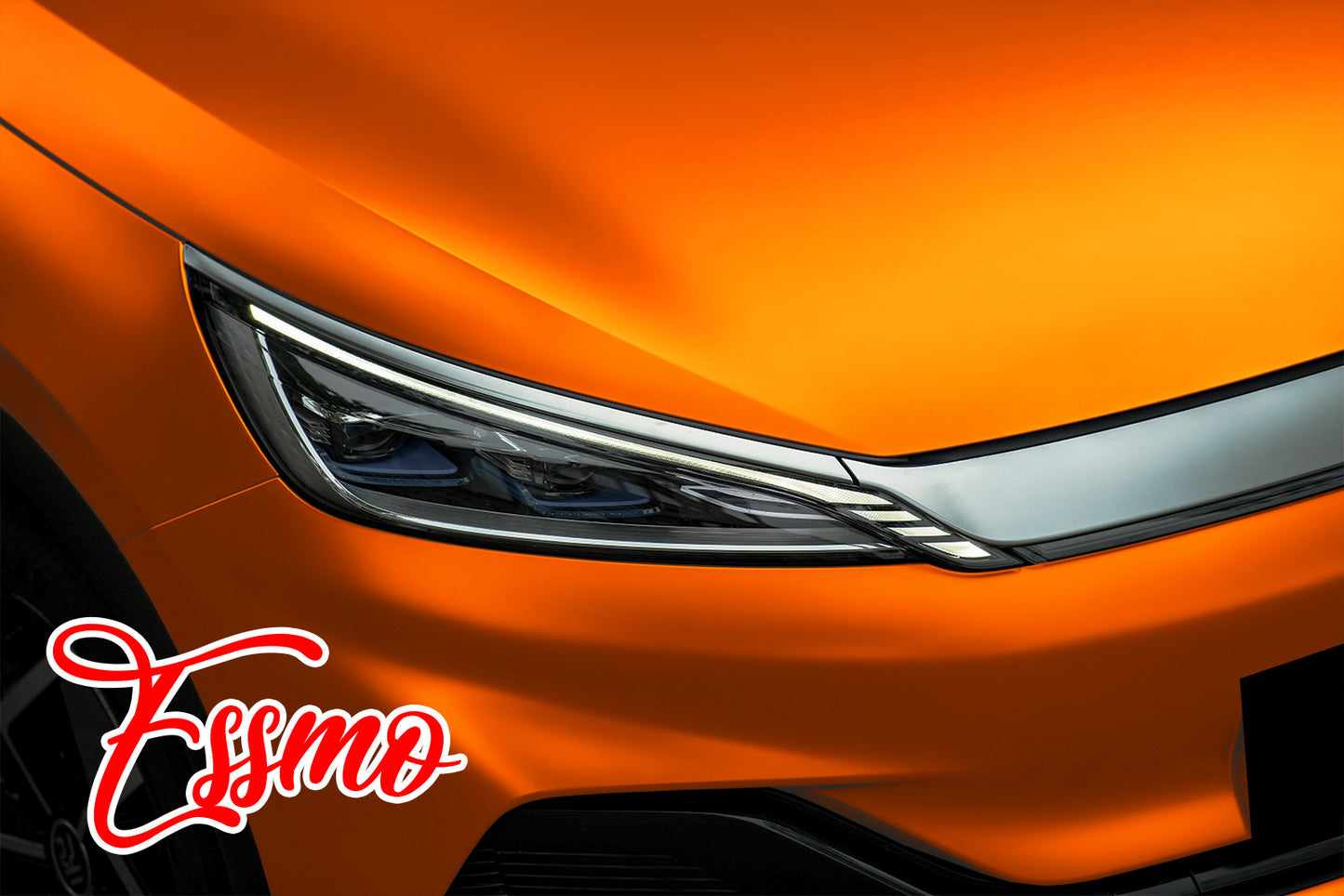 PET Romance Chrome Lava Orange Vinyl Wrap