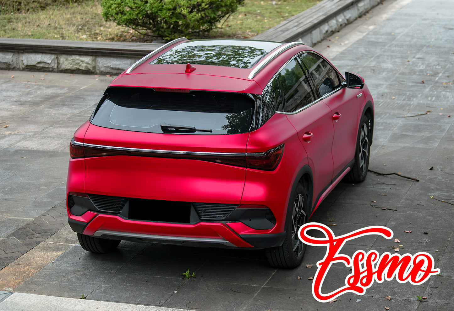 PET Romance Chrome Rose Red Vinyl Wrap