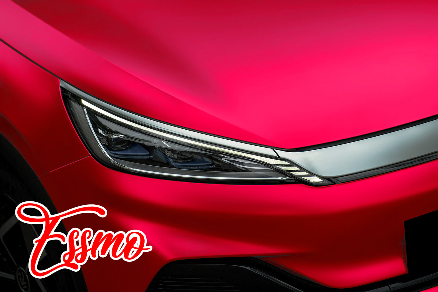 PET Romance Chrome Rose Red Vinyl Wrap