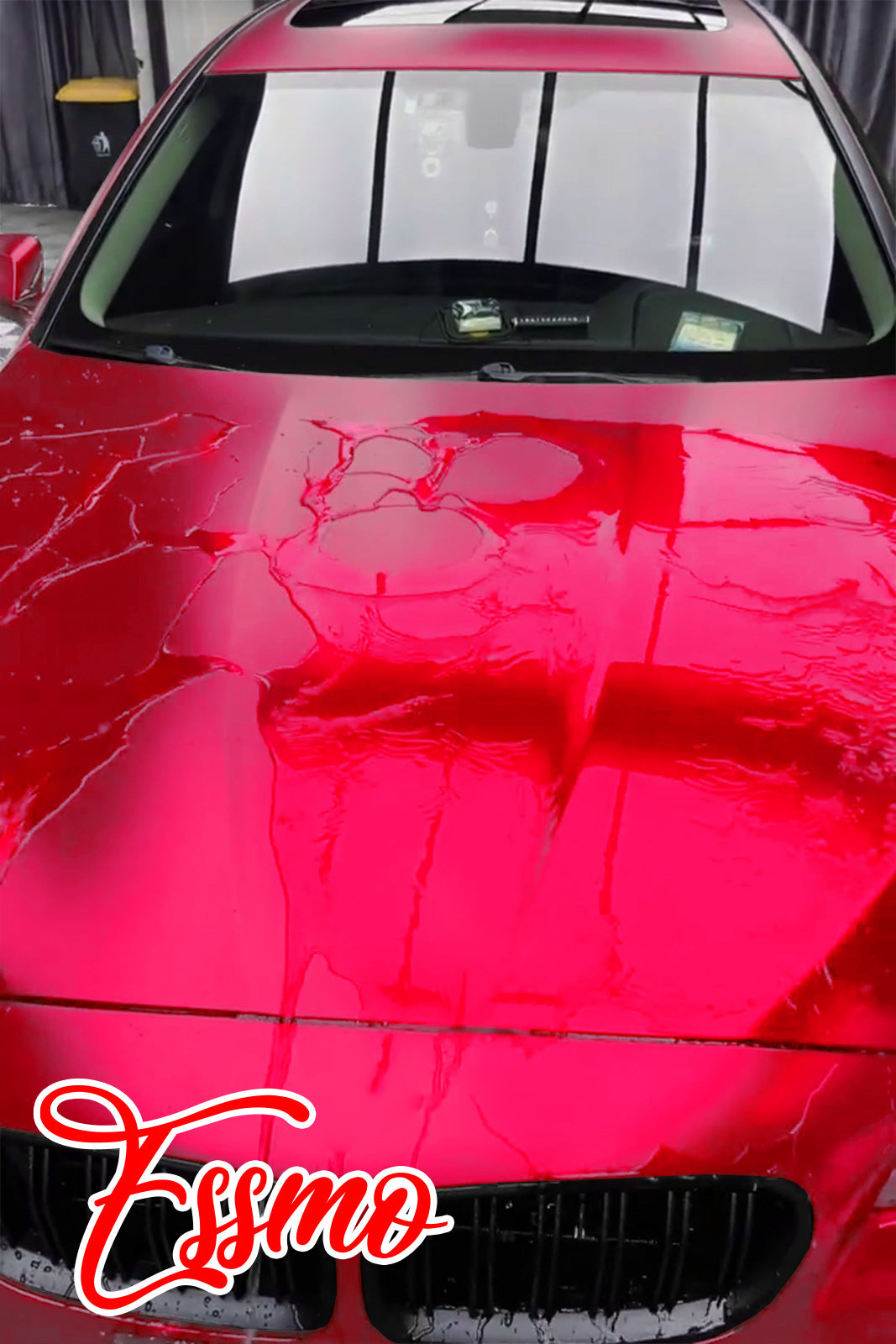 PET Romance Chrome Rose Red Vinyl Wrap
