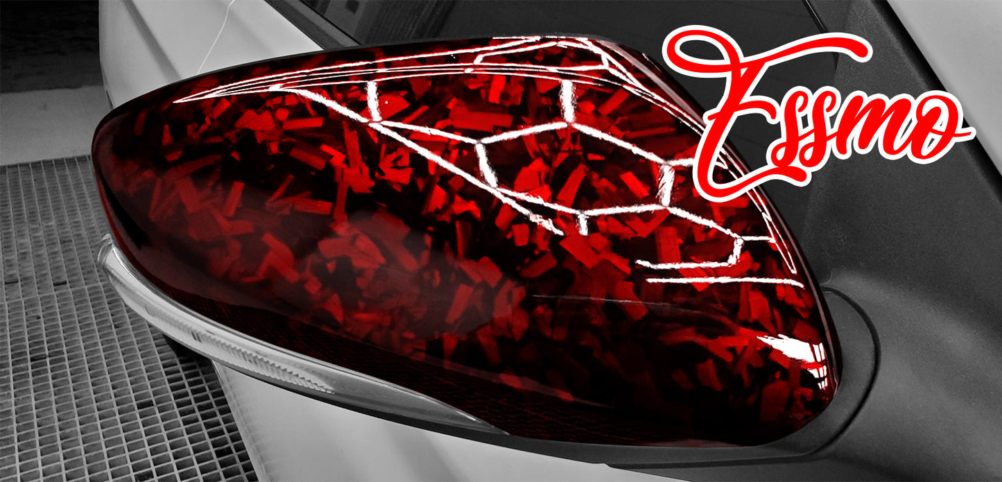 PET Marble Forged Gloss Carbon Fiber Textured Red Vinyl Wrap