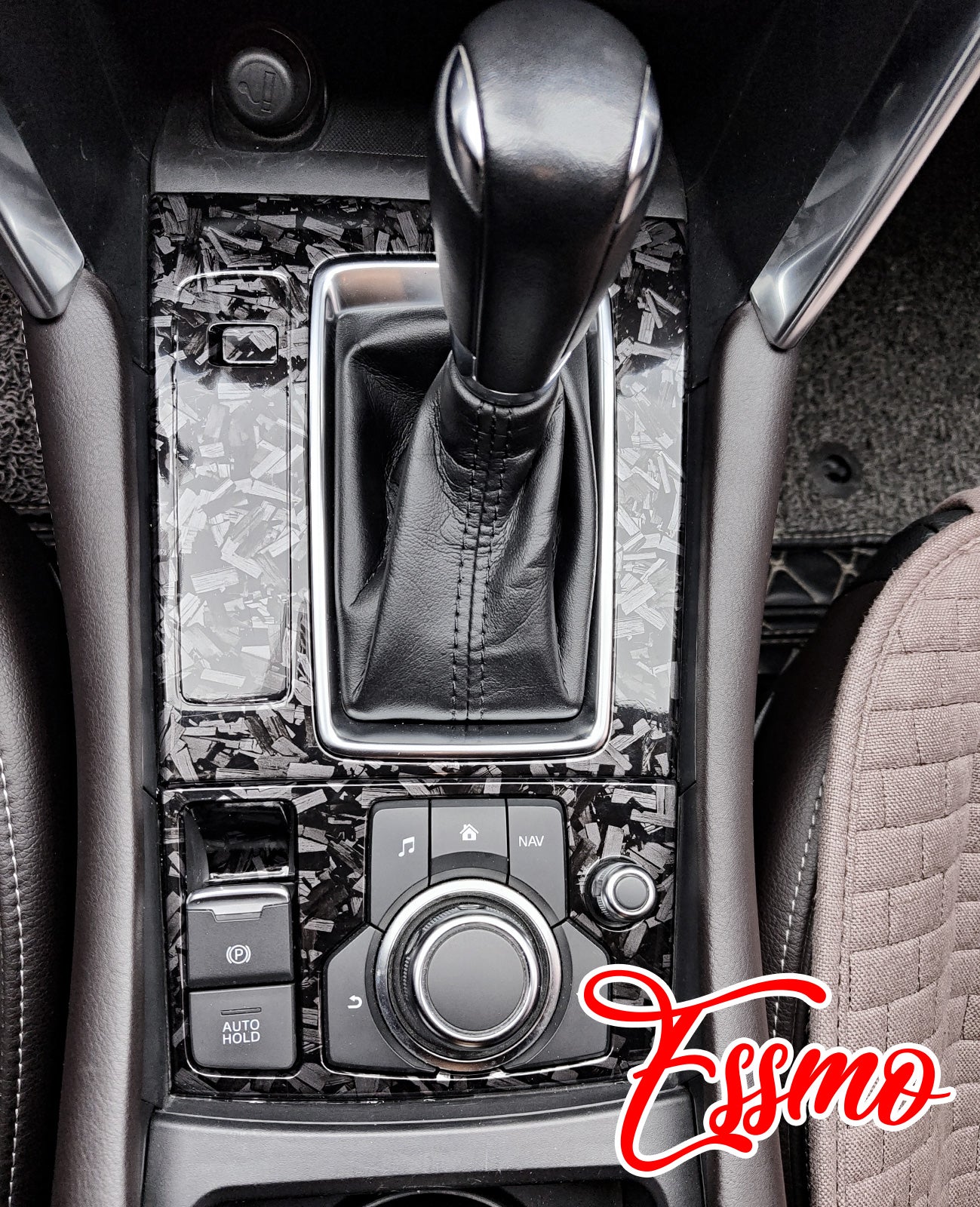 PET Marble Forged Gloss Carbon Fiber Textured Silver Vinyl Wrap