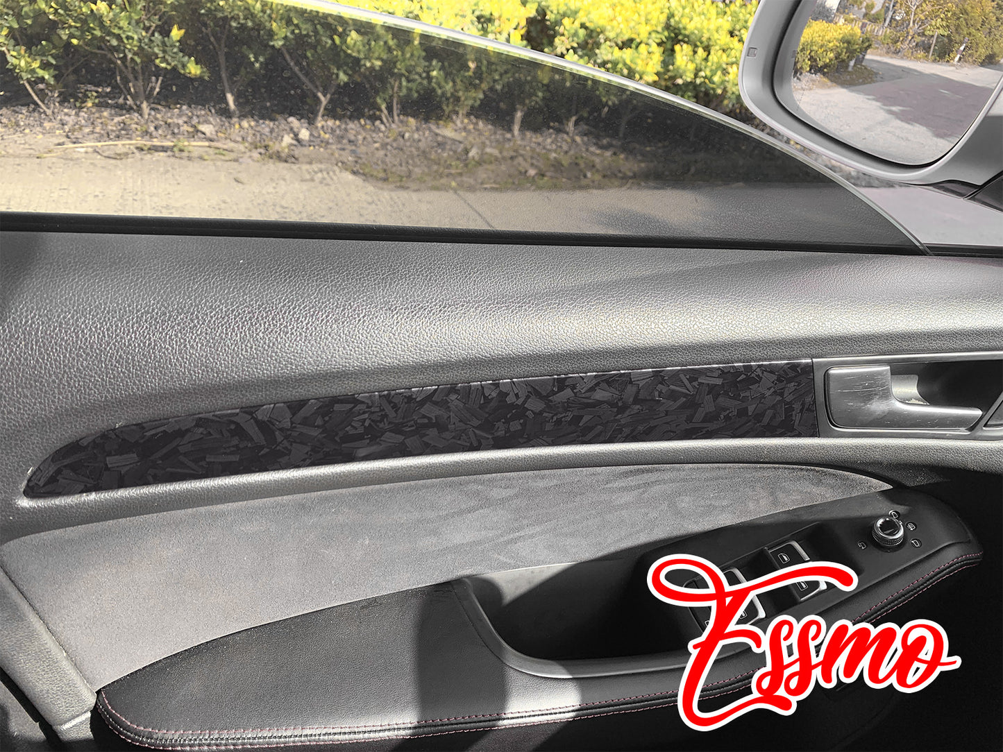 PET Marble Forged Matte Carbon Fiber Textured Black Vinyl Wrap