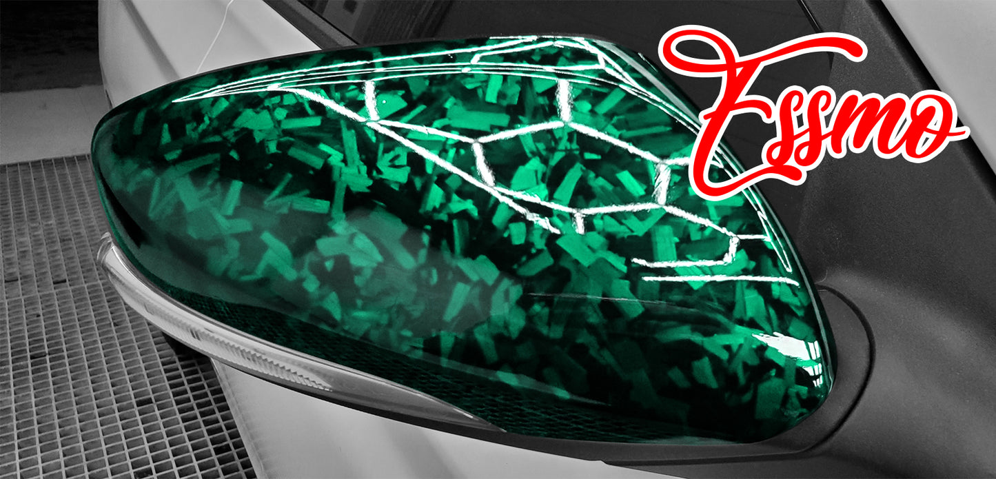 PET Marble Forged Gloss Carbon Fiber Textured Emerald Green Vinyl Wrap