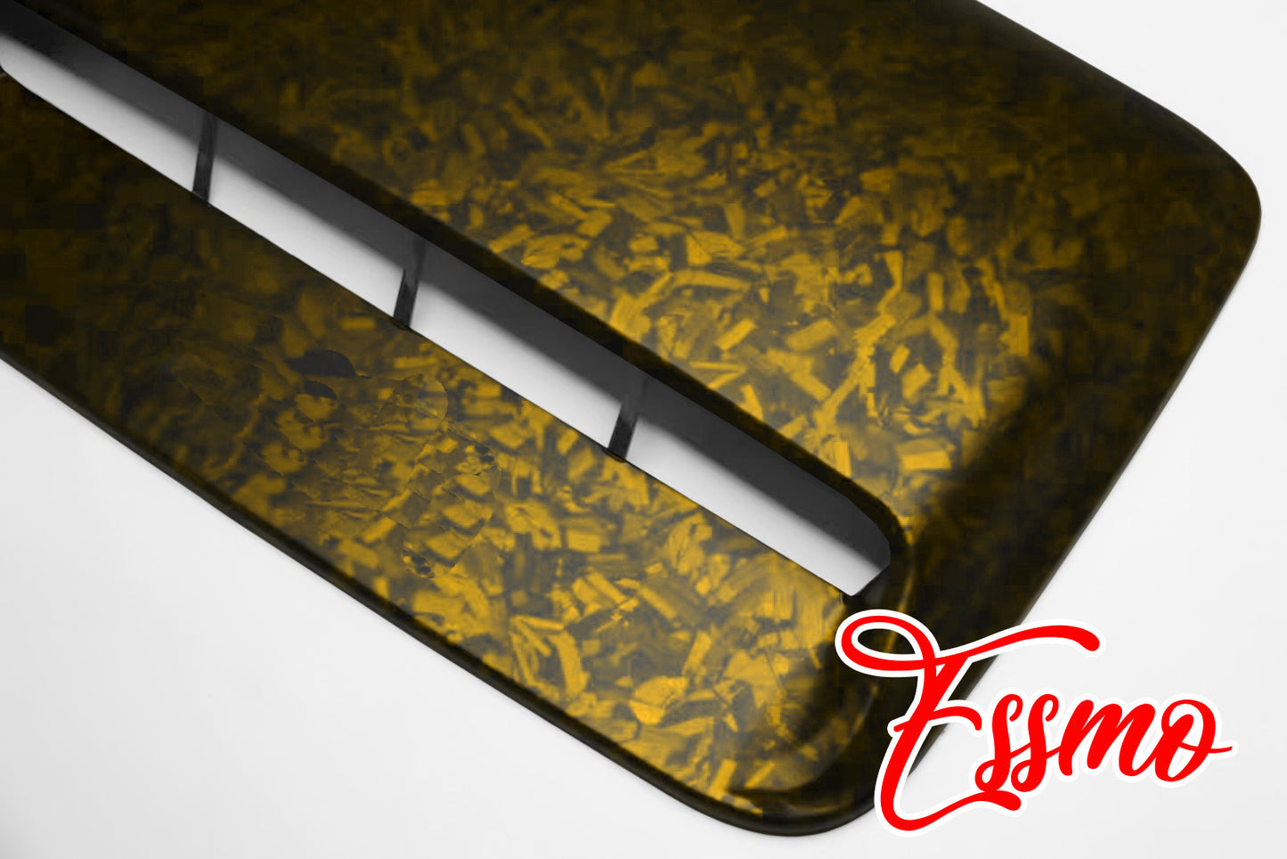 PET Marble Forged Matte Carbon Fiber Textured Golden Yellow Vinyl Wrap