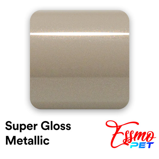 PET Super Gloss Metallic Coffee Beige Vinyl Wrap