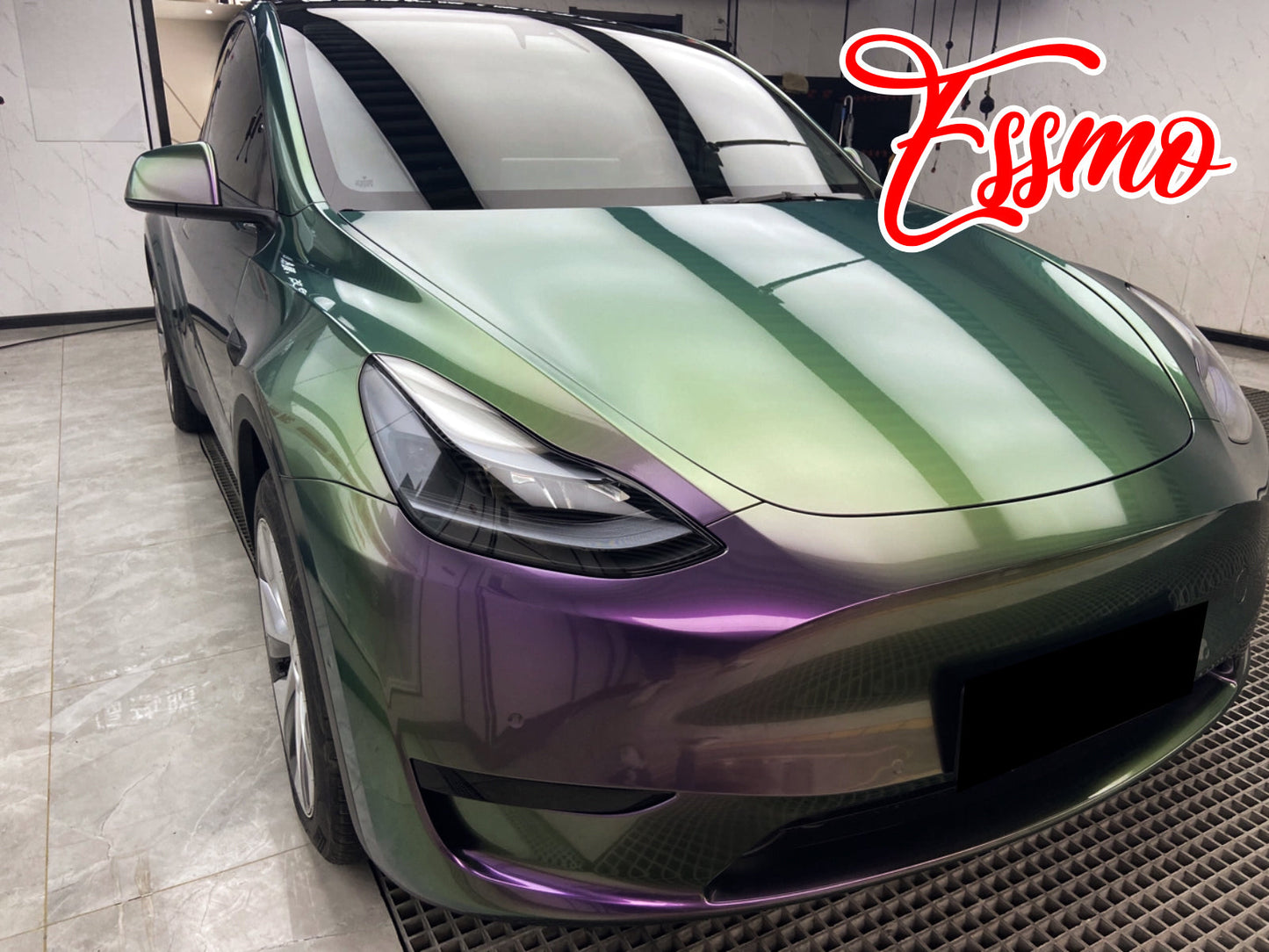 PET Galaxy Dust Gloss Violeta Green Color Shift Vinyl Wrap