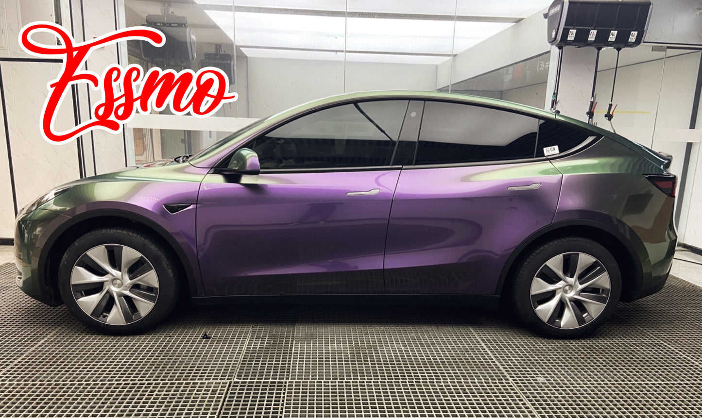 PET Galaxy Dust Gloss Violeta Green Vinyl Wrap