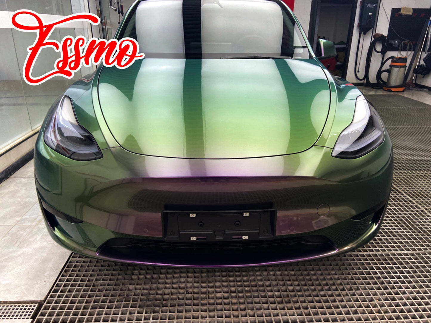 PET Galaxy Dust Gloss Violeta Green Color Shift Vinyl Wrap