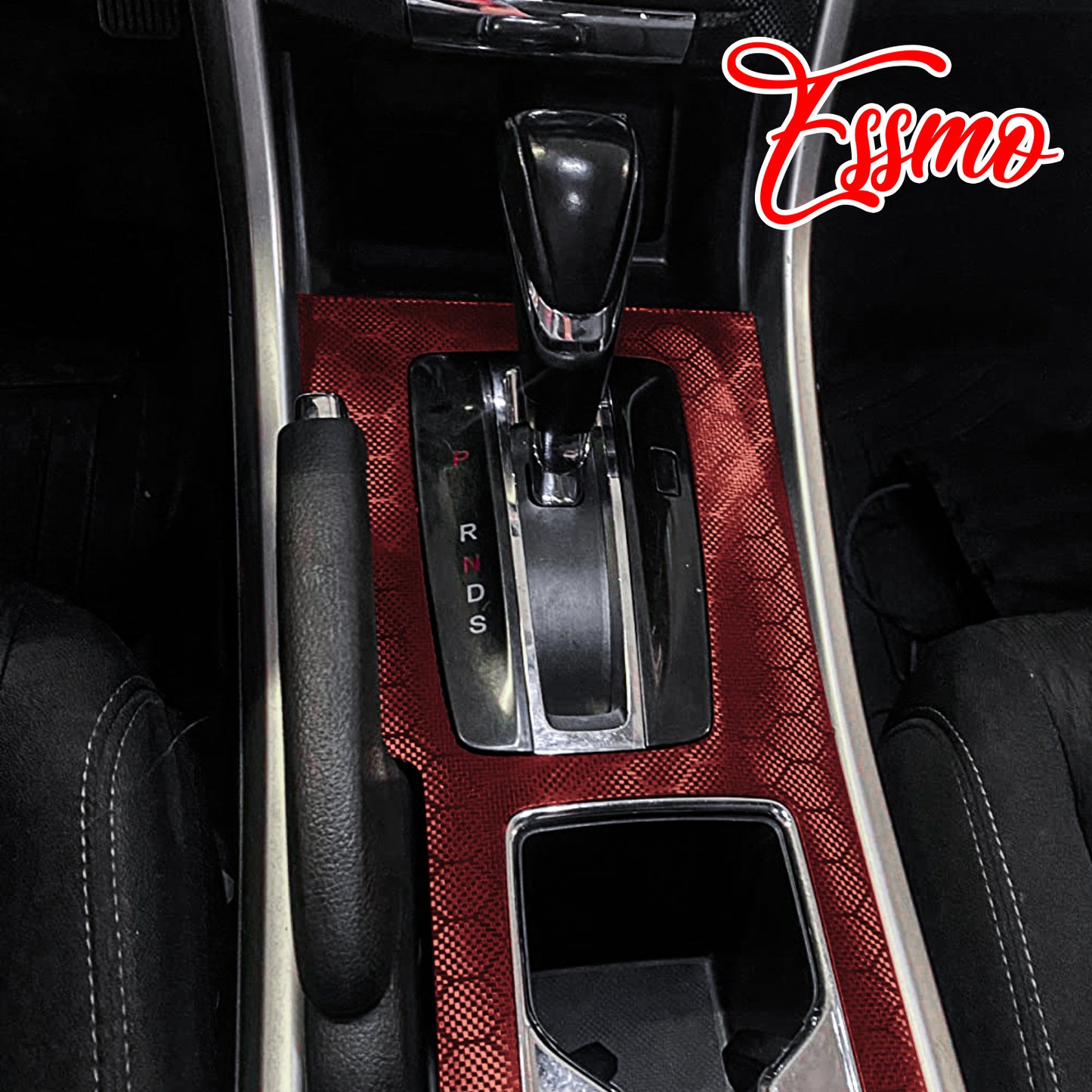 PET Honeycomb Carbon Fiber Satin Dark Red Hex Vinyl Wrap