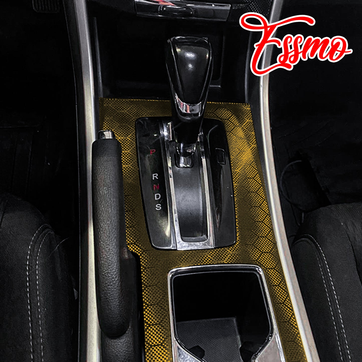 PET Honeycomb Carbon Fiber Satin Bond Gold Hex Vinyl Wrap