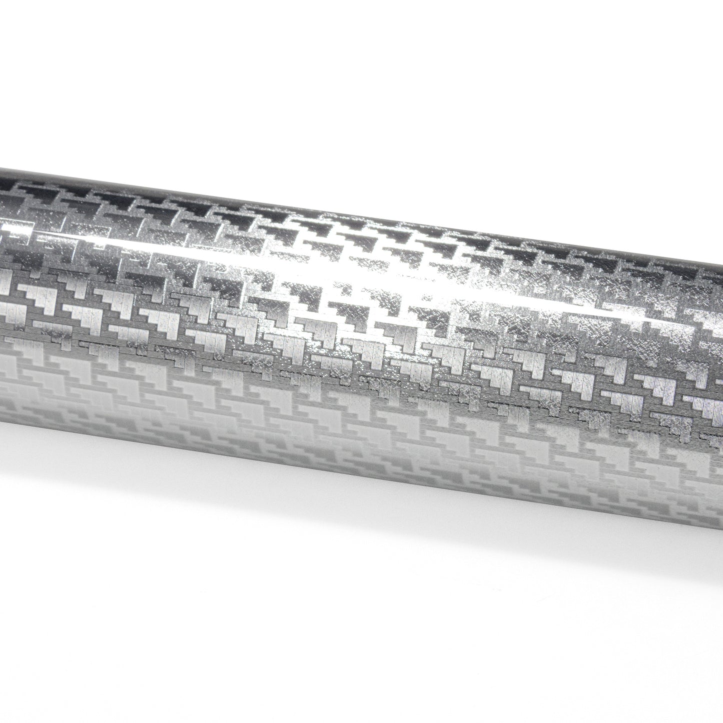 PET Squadron Carbon Fiber Gloss Silver Vinyl Wrap