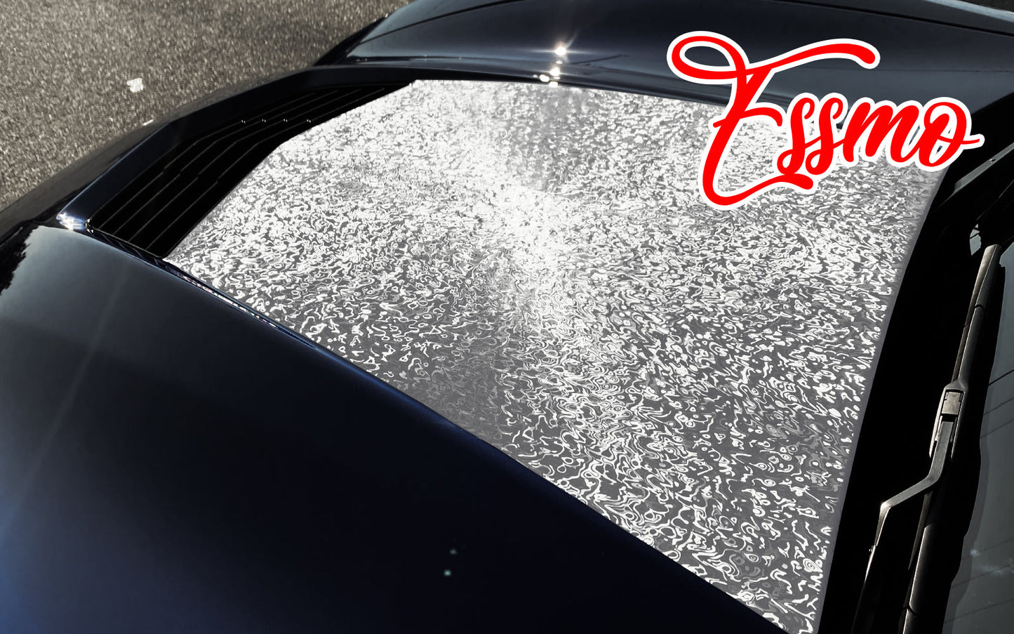 PET Damascus Forged Satin Silver Vinyl Wrap