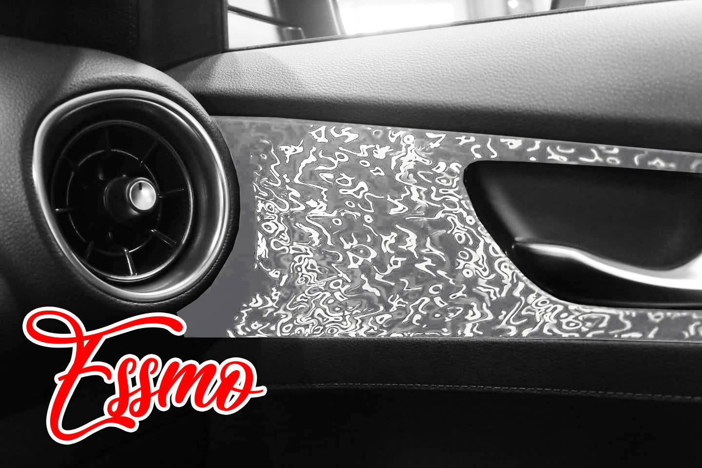 PET Damascus Forged Satin Silver Vinyl Wrap