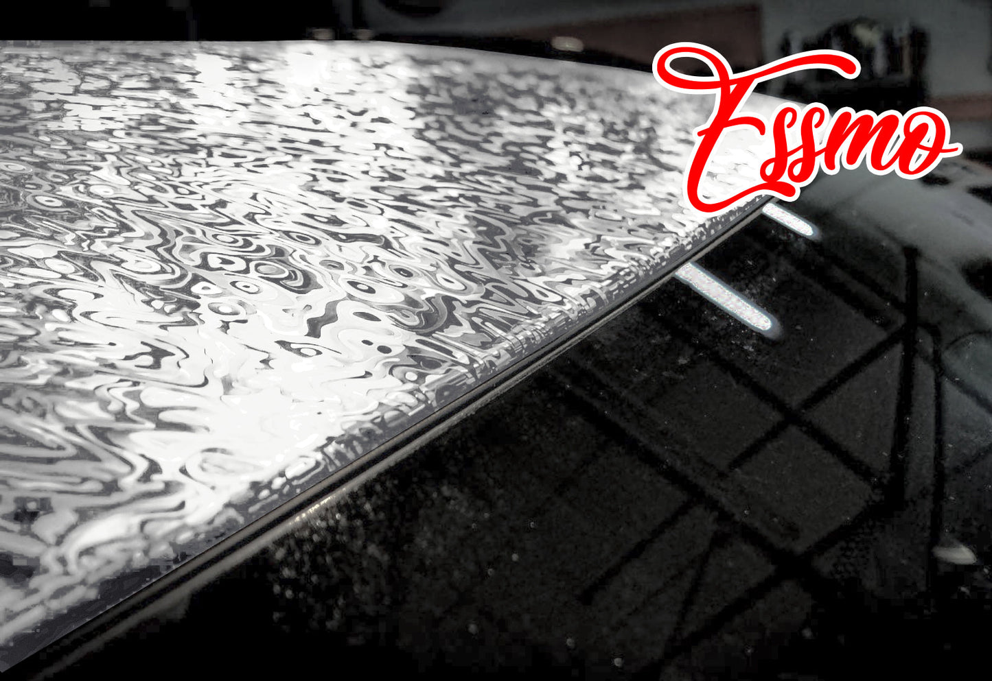 PET Damascus Forged Satin Silver Vinyl Wrap