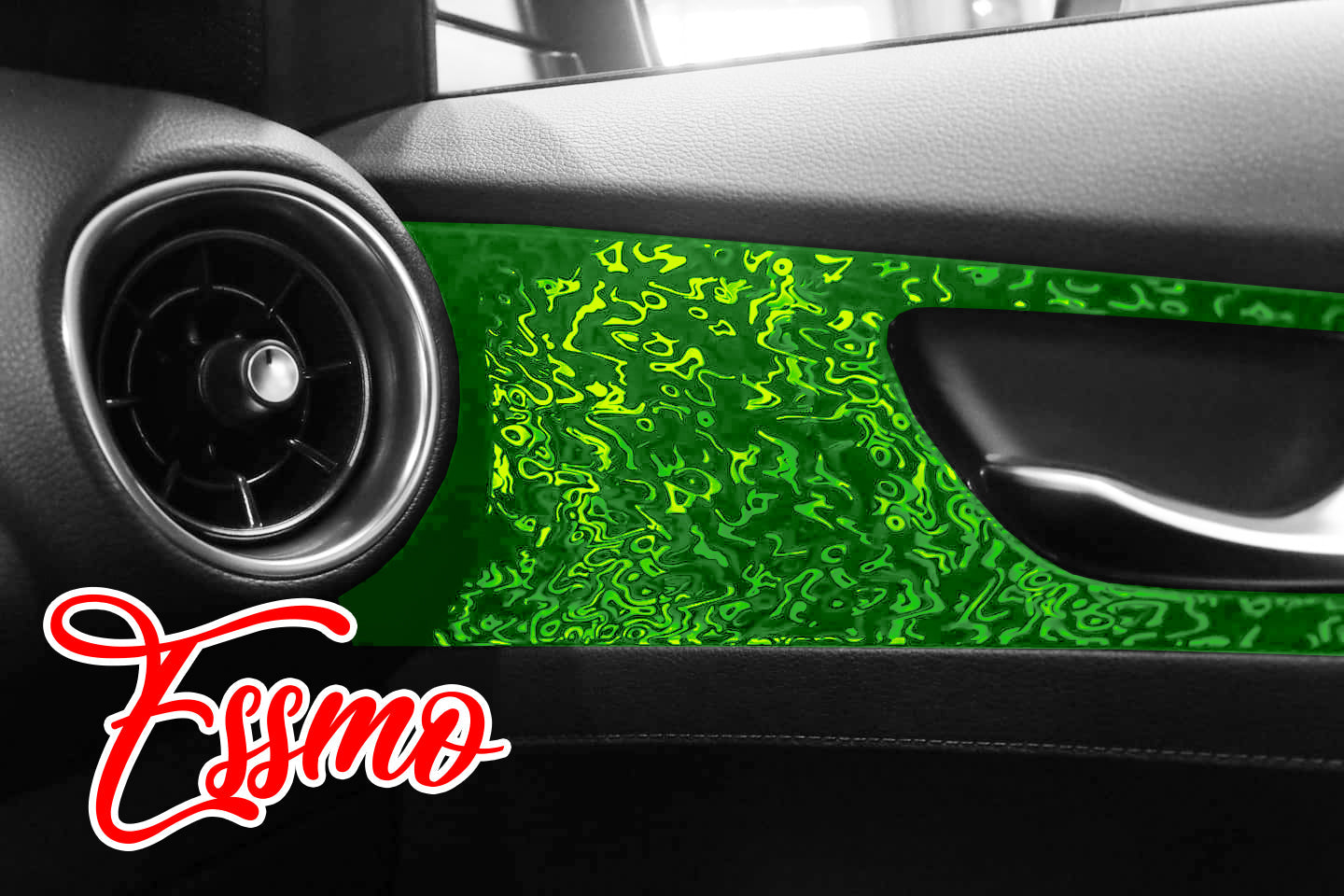 PET Damascus Forged Satin Beast Green Vinyl Wrap