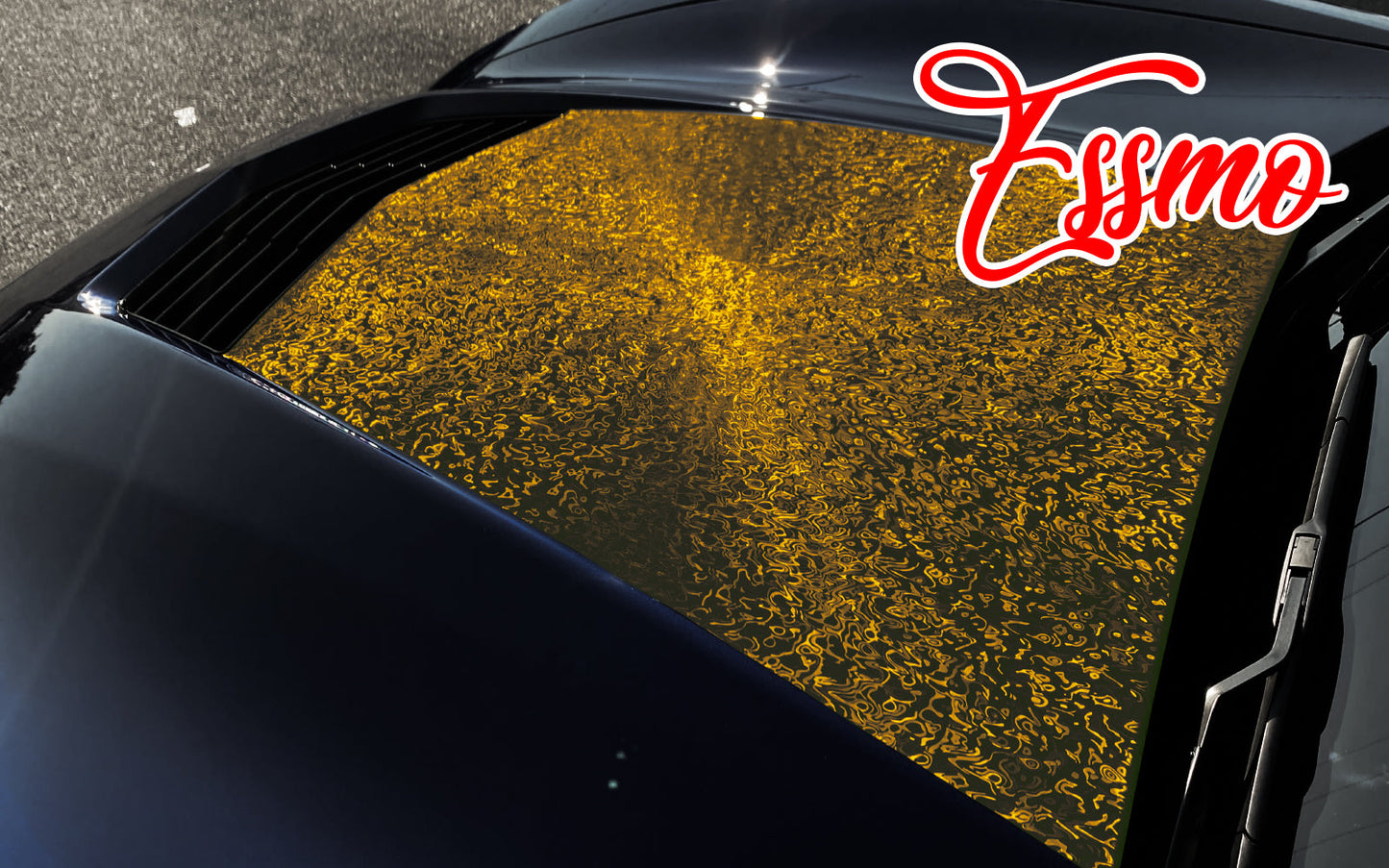 PET Damascus Forged Satin Bond Gold Vinyl Wrap