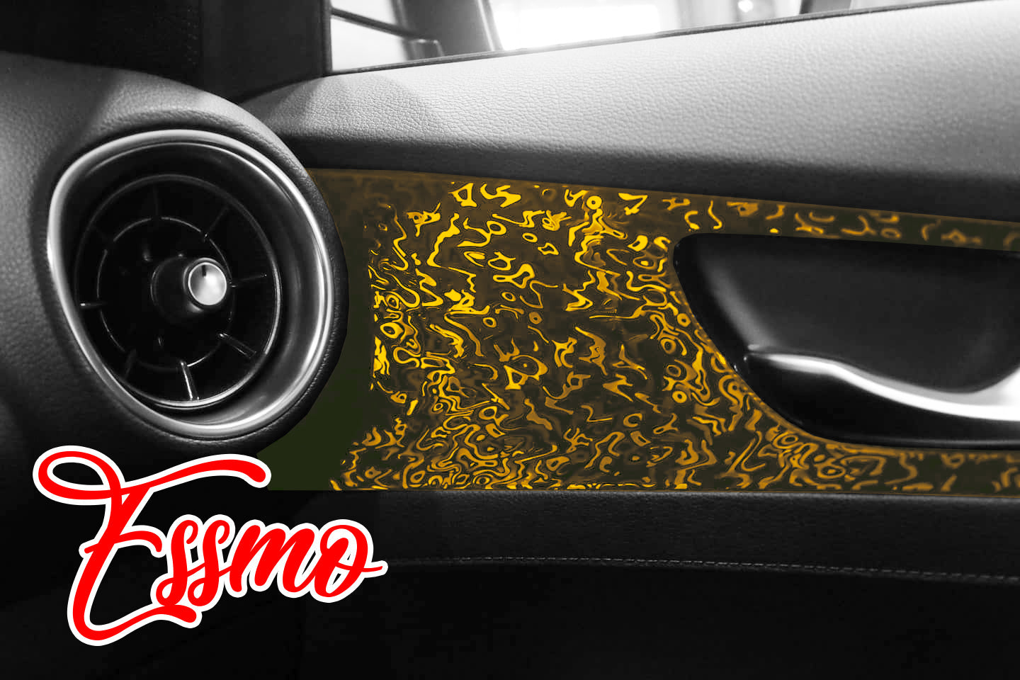 PET Damascus Forged Satin Bond Gold Vinyl Wrap