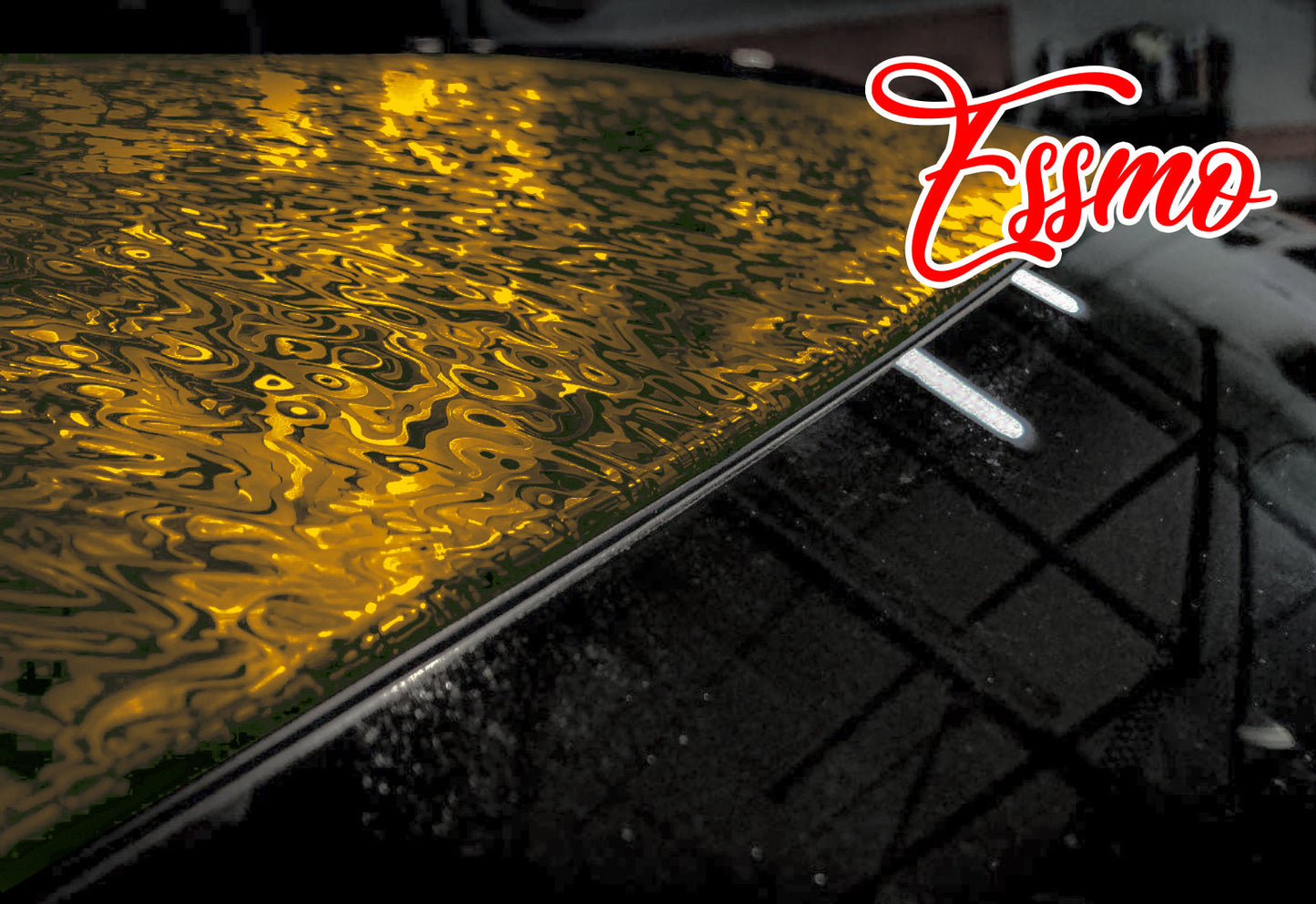 PET Damascus Forged Satin Bond Gold Vinyl Wrap