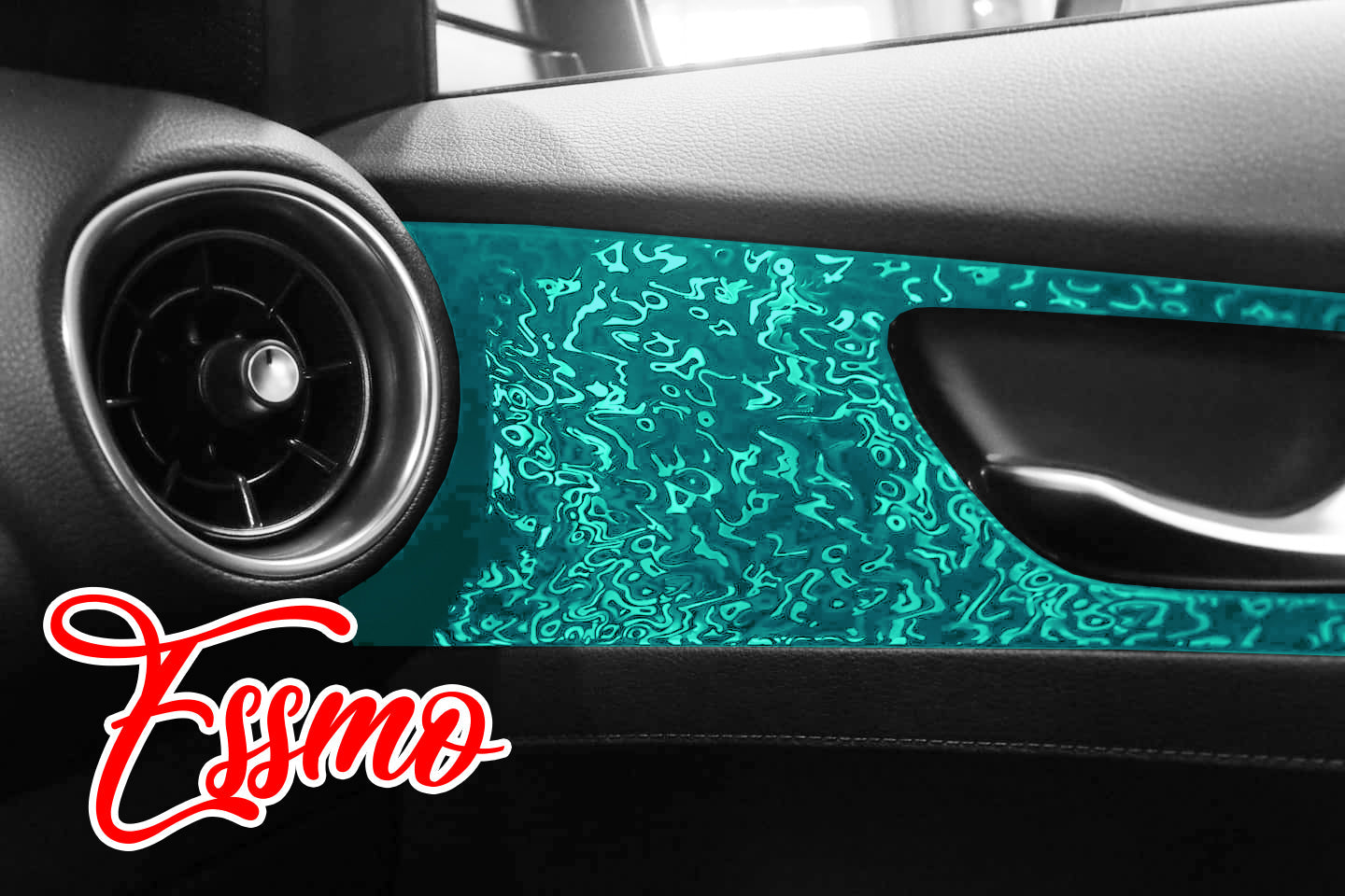 PET Damascus Forged Satin Teal Vinyl Wrap
