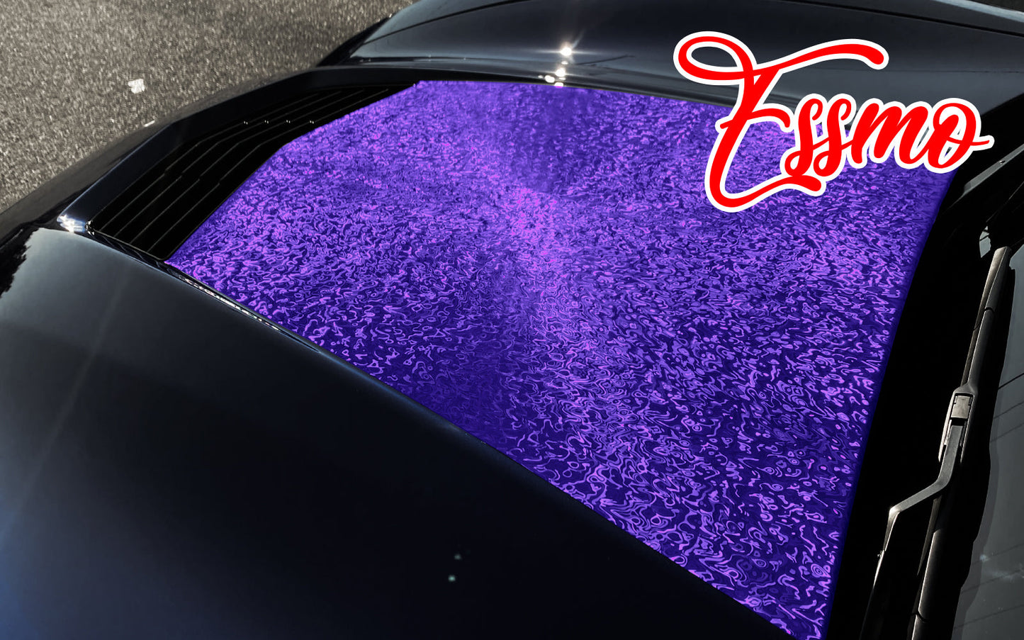 PET Damascus Forged Satin Royal Purple Vinyl Wrap