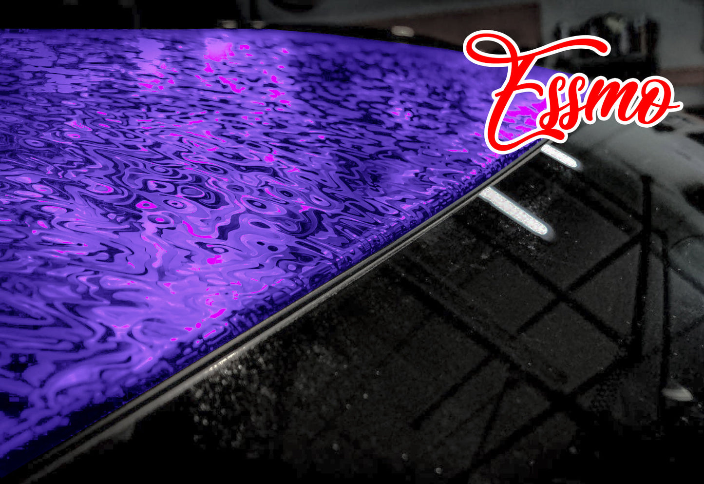 PET Damascus Forged Satin Royal Purple Vinyl Wrap