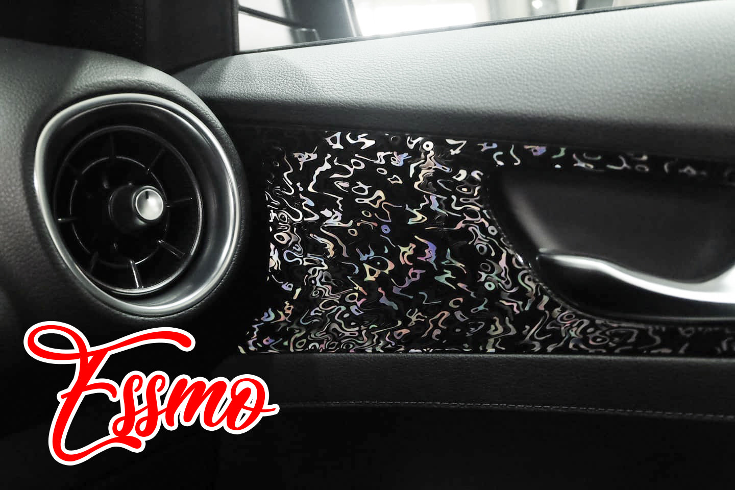 PET Damascus Forged Gloss Black Vinyl Wrap