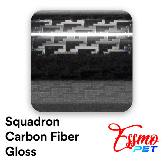PET Squadron Carbon Fiber Gloss Black Vinyl Wrap