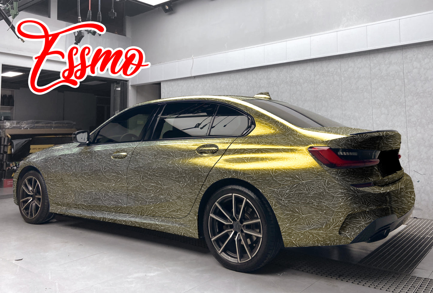 PET Glazed Arctic Shard Gloss Gray Gold Vinyl Wrap